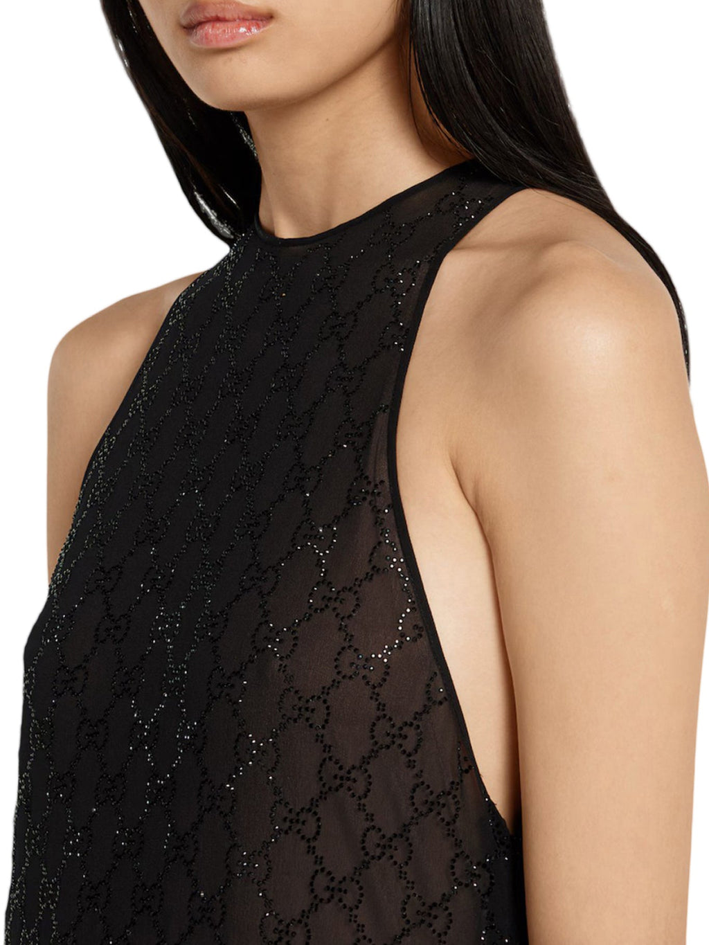 Silk Georgette Dress With Gg Monogram Gucci – Гарантія оригінальності – збільшений вид