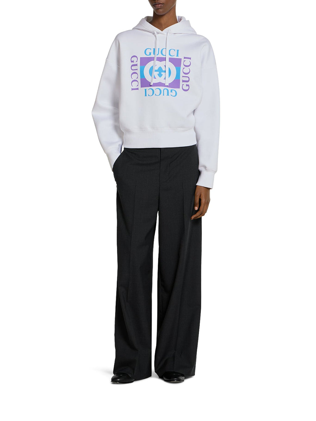 Printed Cotton Hoodie Gucci оригінал – Купити в Україні – вид ззаду