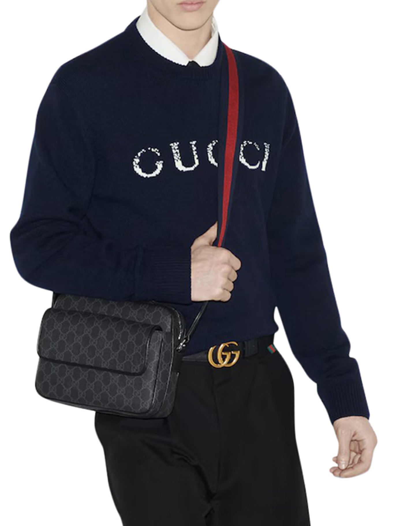 Small Black Gg Shoulder Bag Gucci – Гарантія оригінальності – вид ззаду