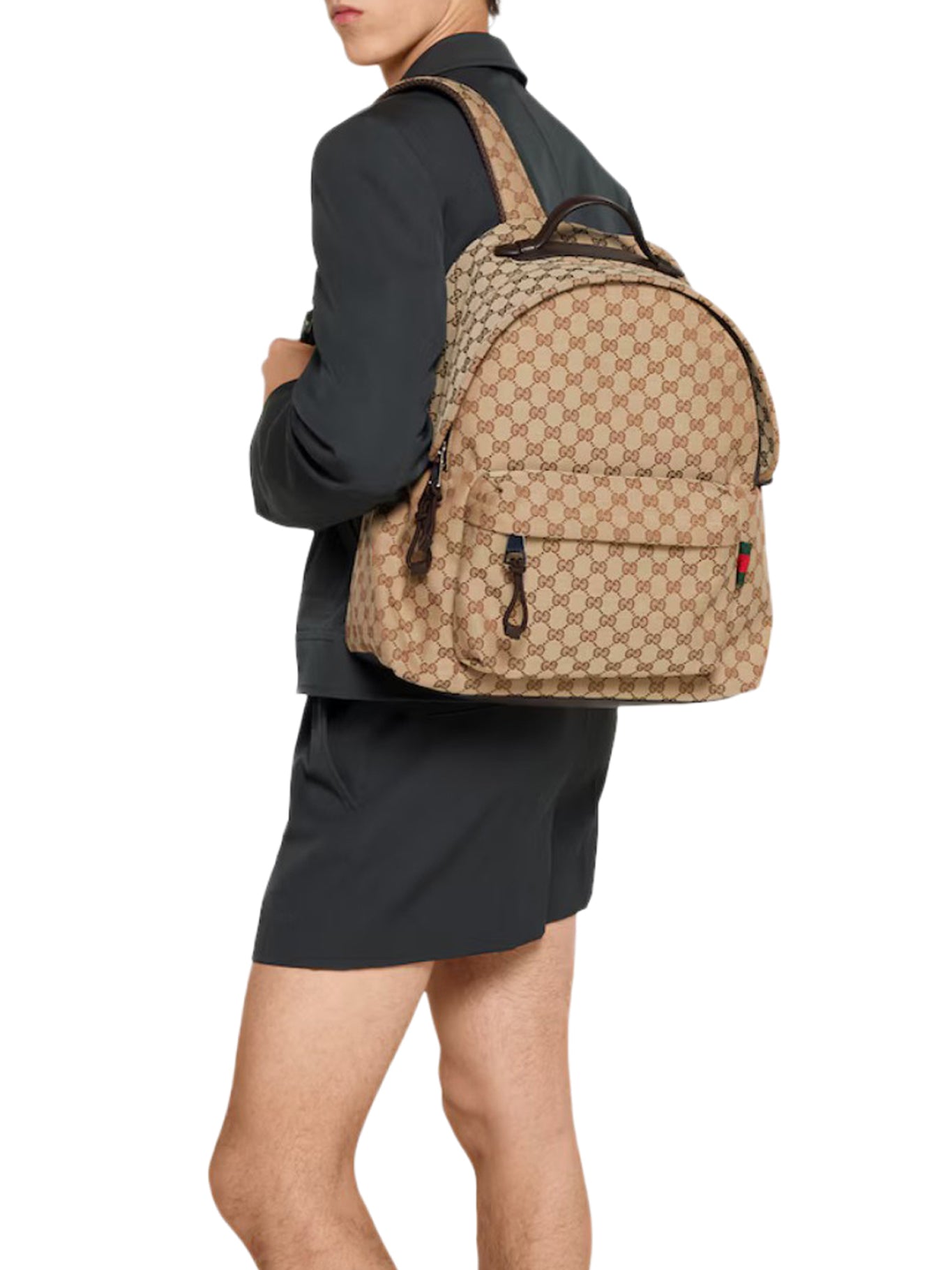 GG FABRIC BACKPACK MEDIUM SIZE GUCCI – Гарантія оригінальності – вид ззаду