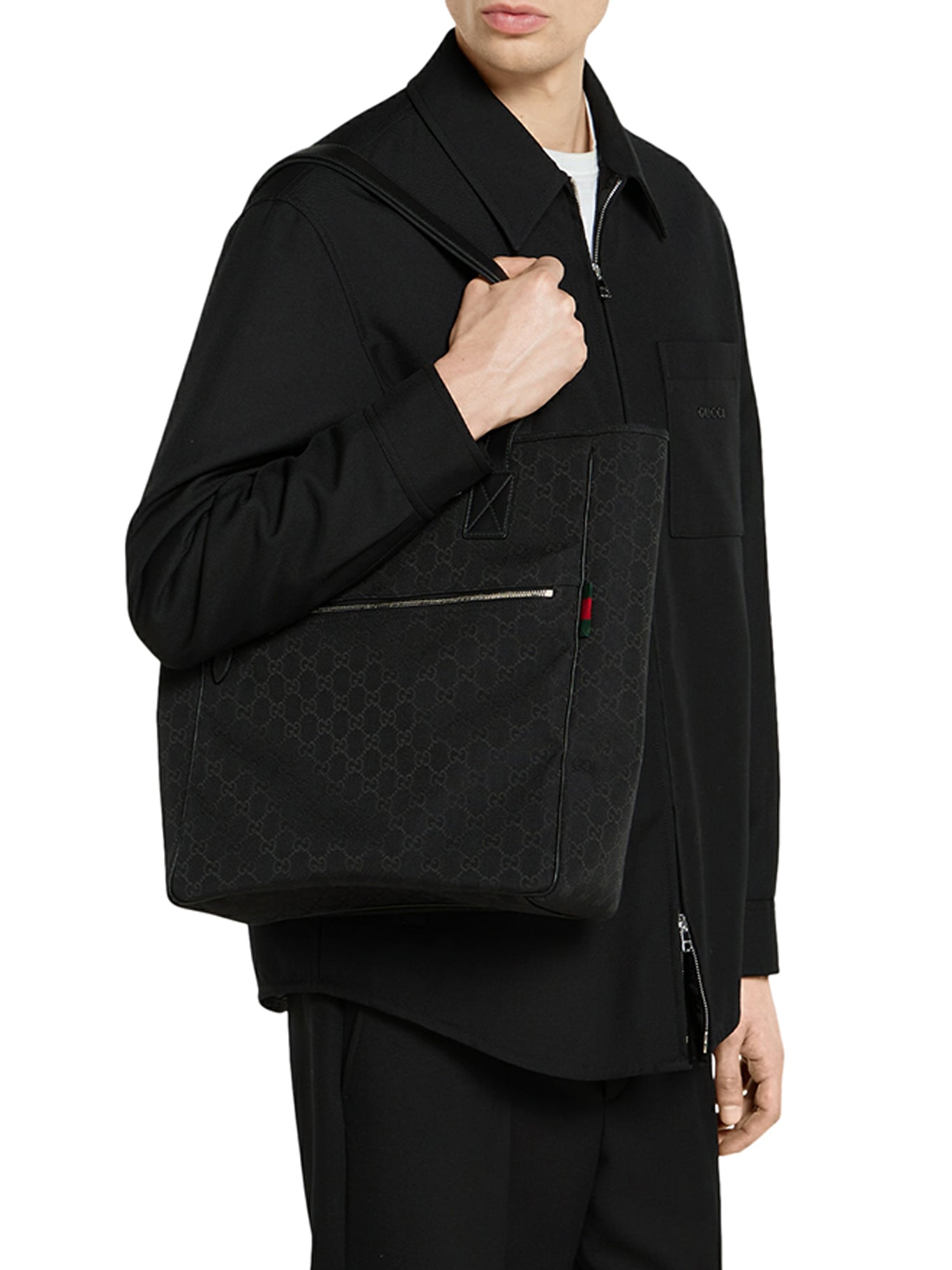 Оригінальна Medium Size Gg Fabric Shopping Bag Gucci – вид ззаду