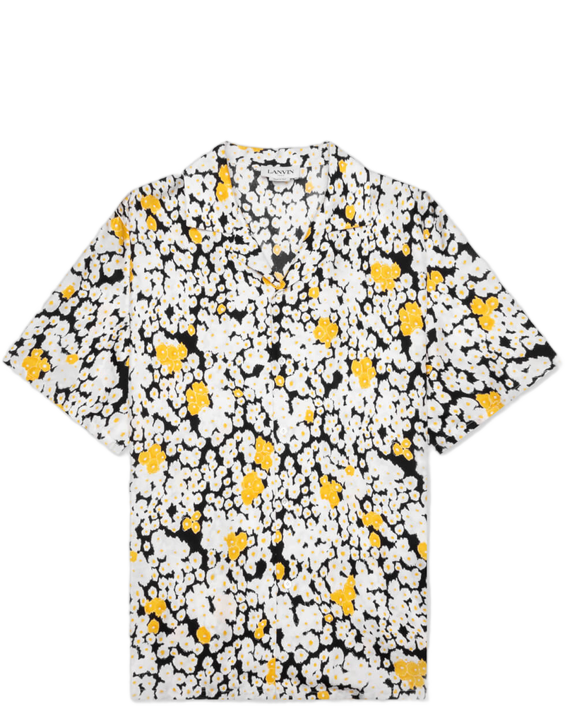 Printed Bowling Shirt - Black - LANVIN (Background Removed)
