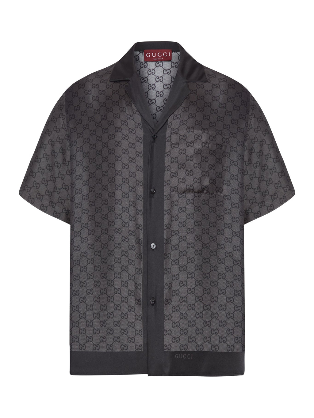 Silk Twill Bowling Shirt With Print Gucci – Гарантія оригінальності – боковий вид