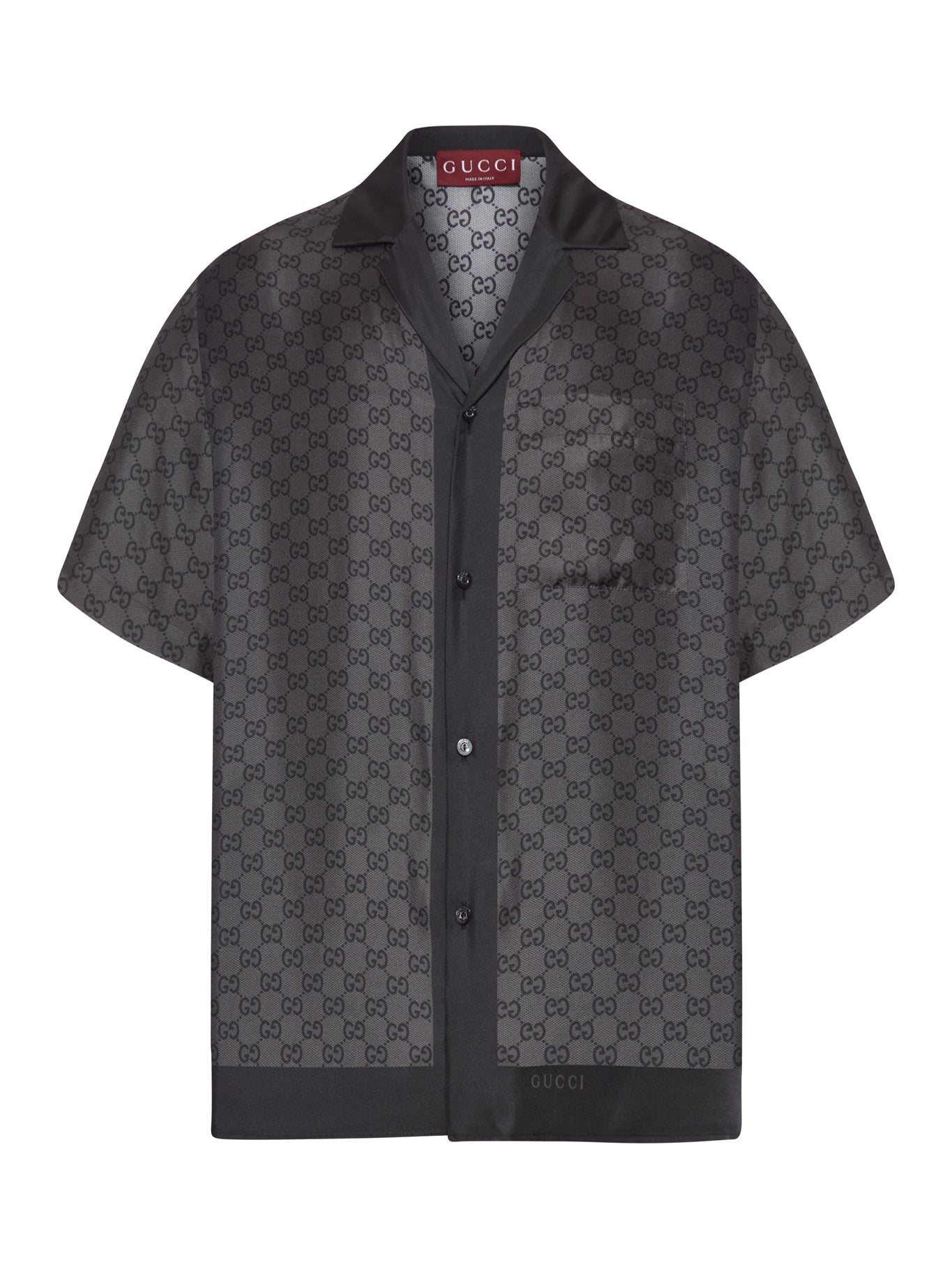 Silk Twill Bowling Shirt With Print Gucci – Гарантія оригінальності – боковий вид