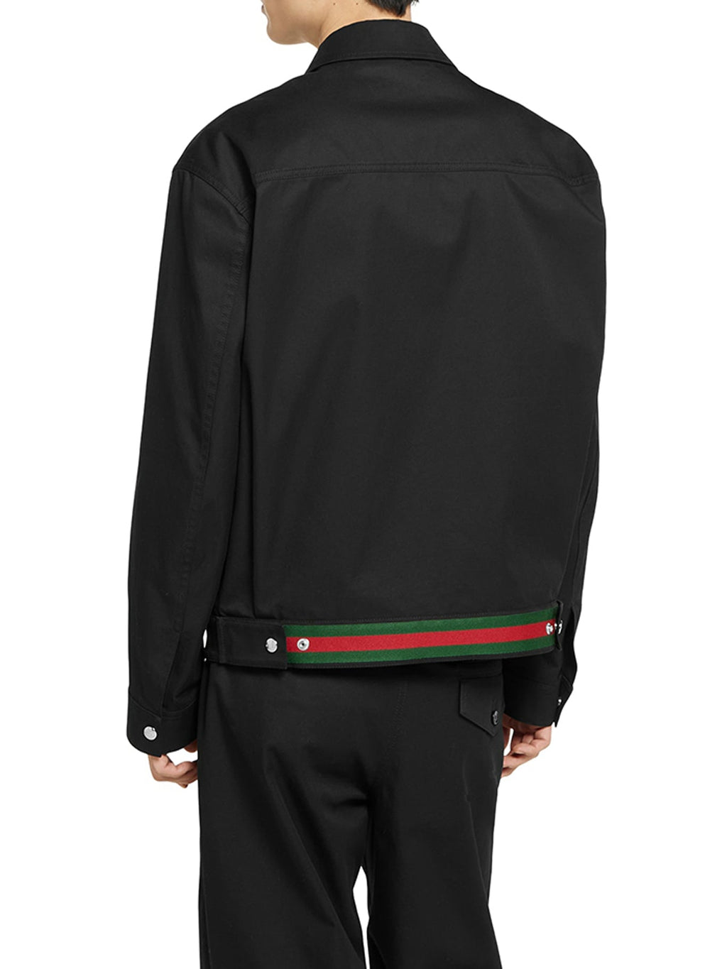 Оригінальна Cotton Twill Jacket With Web Detail Gucci – збільшений вид