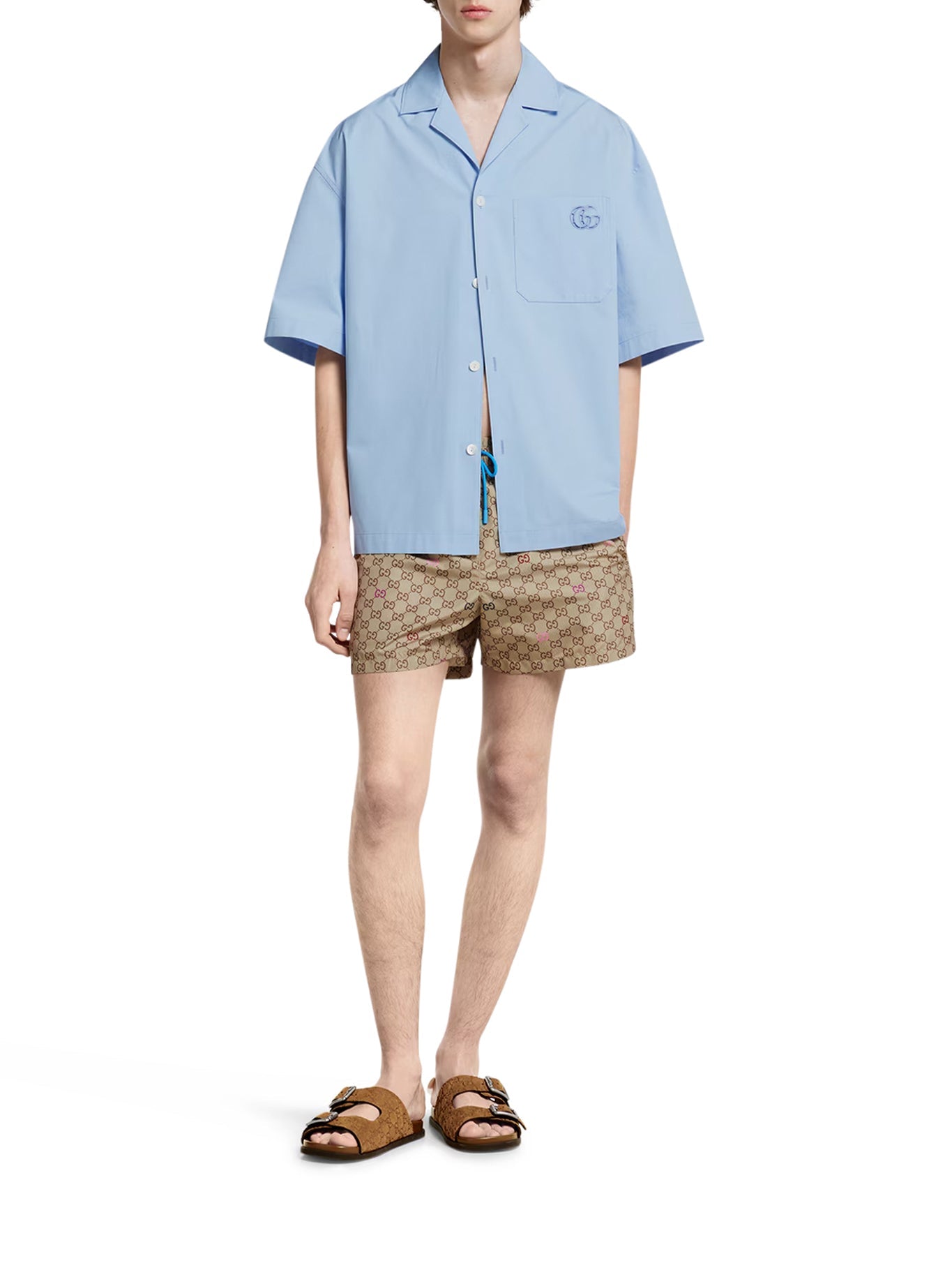 Printed Technical Poplin Swimsuit Gucci оригінал – Купити в Україні – вид ззаду