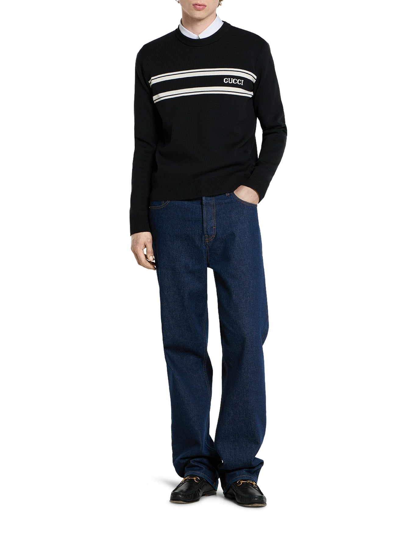 Silk And Cotton Sweater With Intarsia Gucci – Гарантія оригінальності – вид ззаду