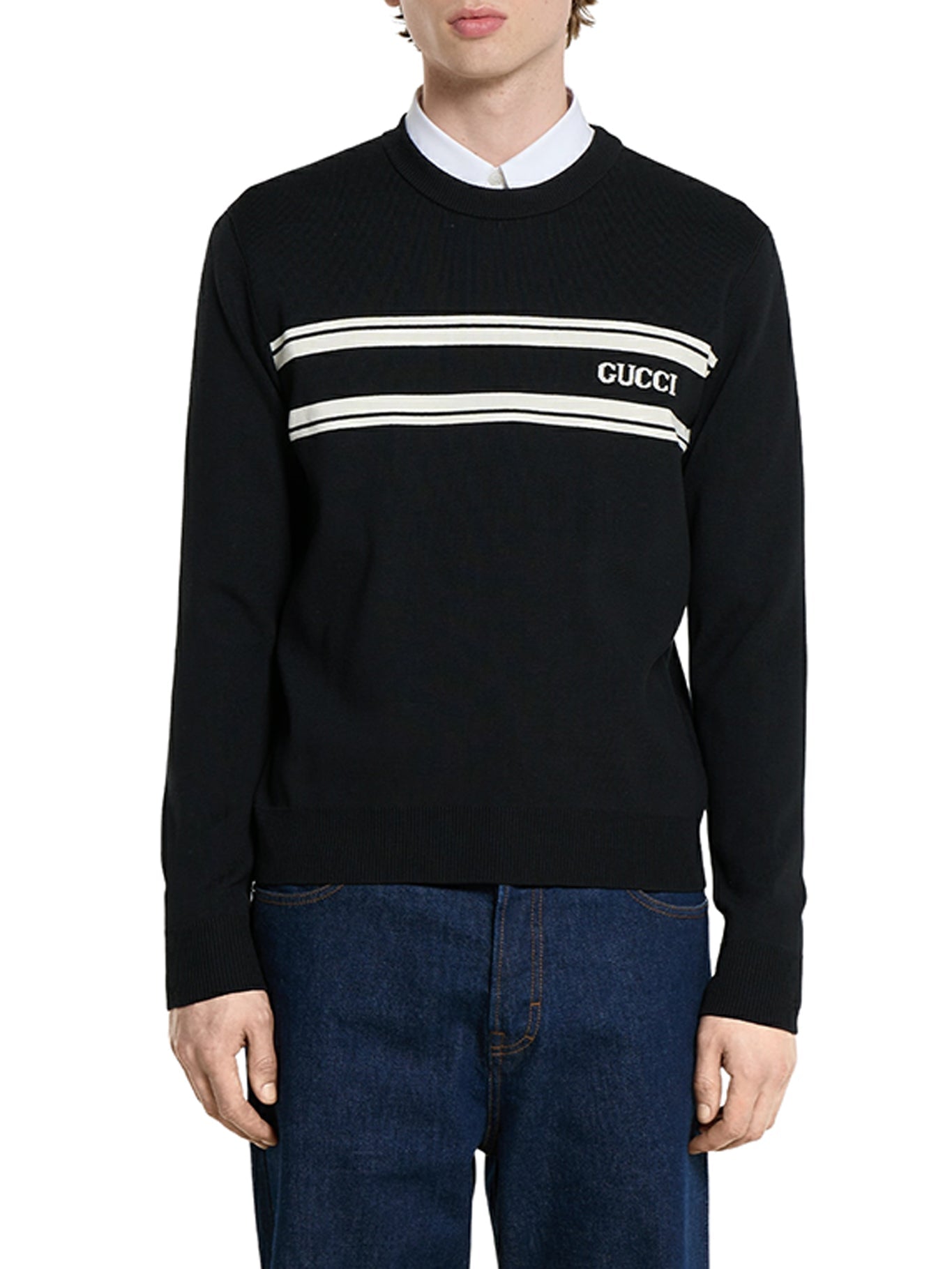 Silk And Cotton Sweater With Intarsia Gucci – Гарантія оригінальності – детальний вид