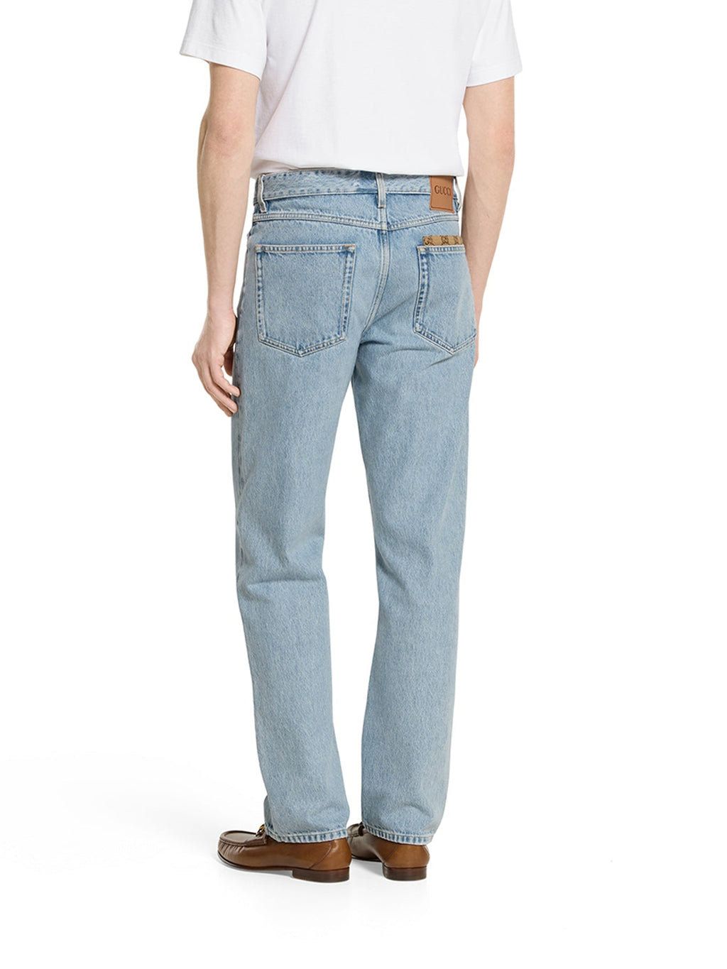Délavé Denim Trousers With Gg Insert Gucci – Гарантія оригінальності – збільшений вид