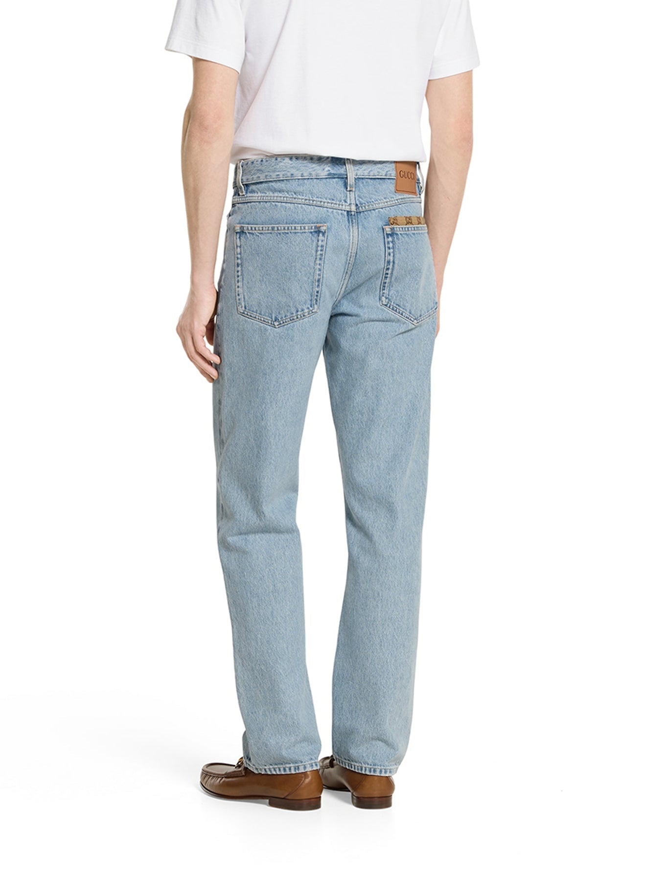 Délavé Denim Trousers With Gg Insert Gucci – Гарантія оригінальності – збільшений вид