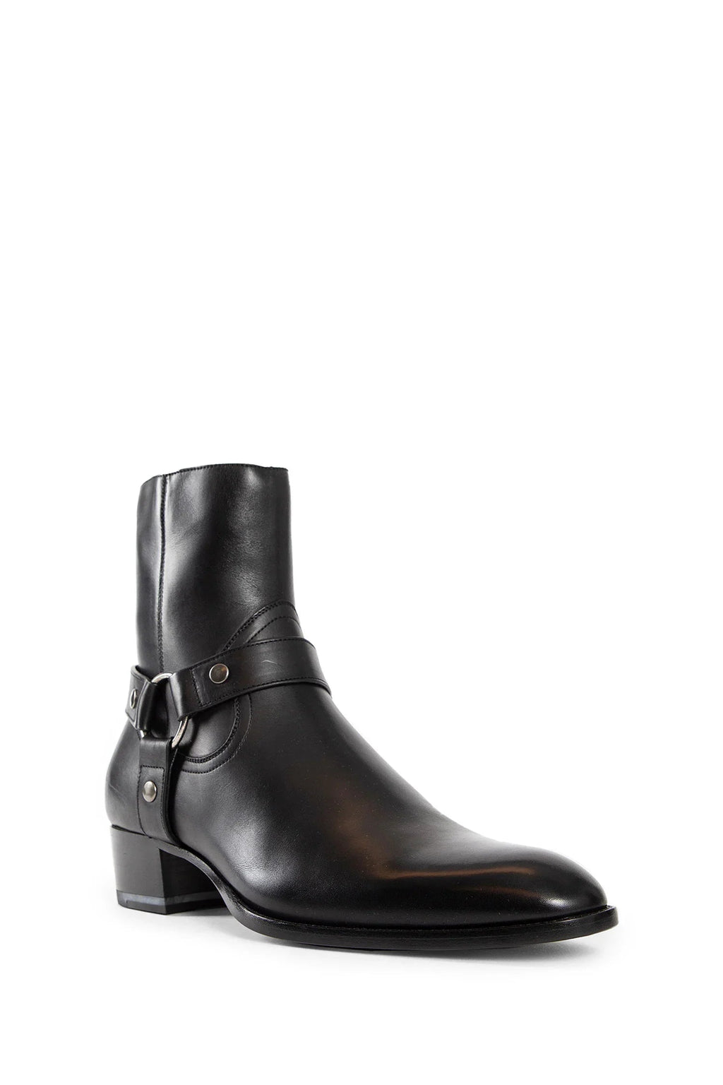 Оригінальна Wyatt Harness Boots In Smooth Leather Saint laurent – вид ззаду