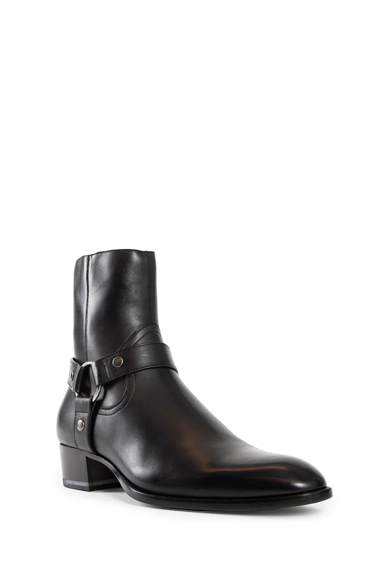 Оригінальна Wyatt Harness Boots In Smooth Leather Saint laurent – вид ззаду