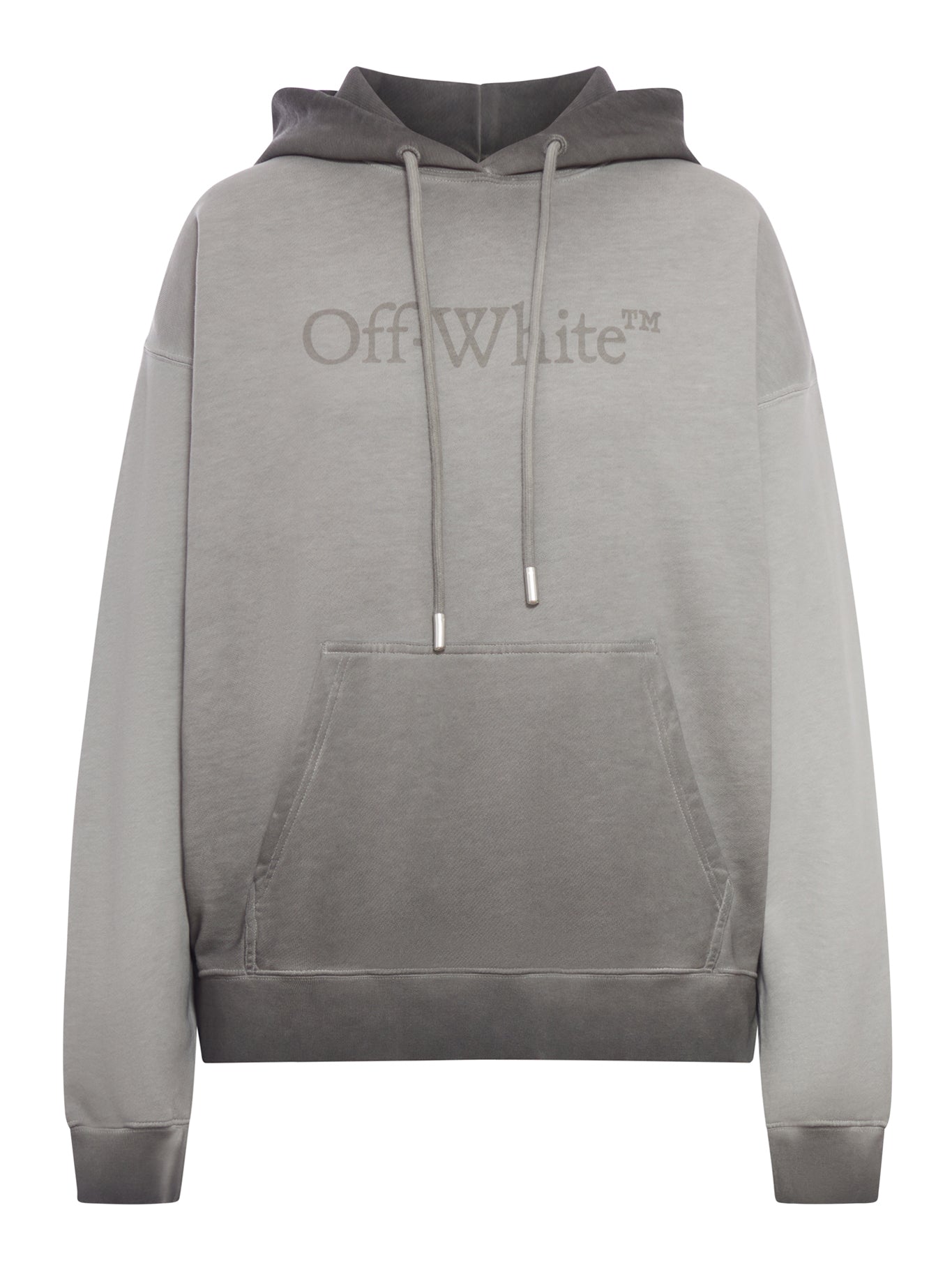Hoodie In Cotton With Degraded Effect Off-white оригінал – Купити в Україні – боковий вид