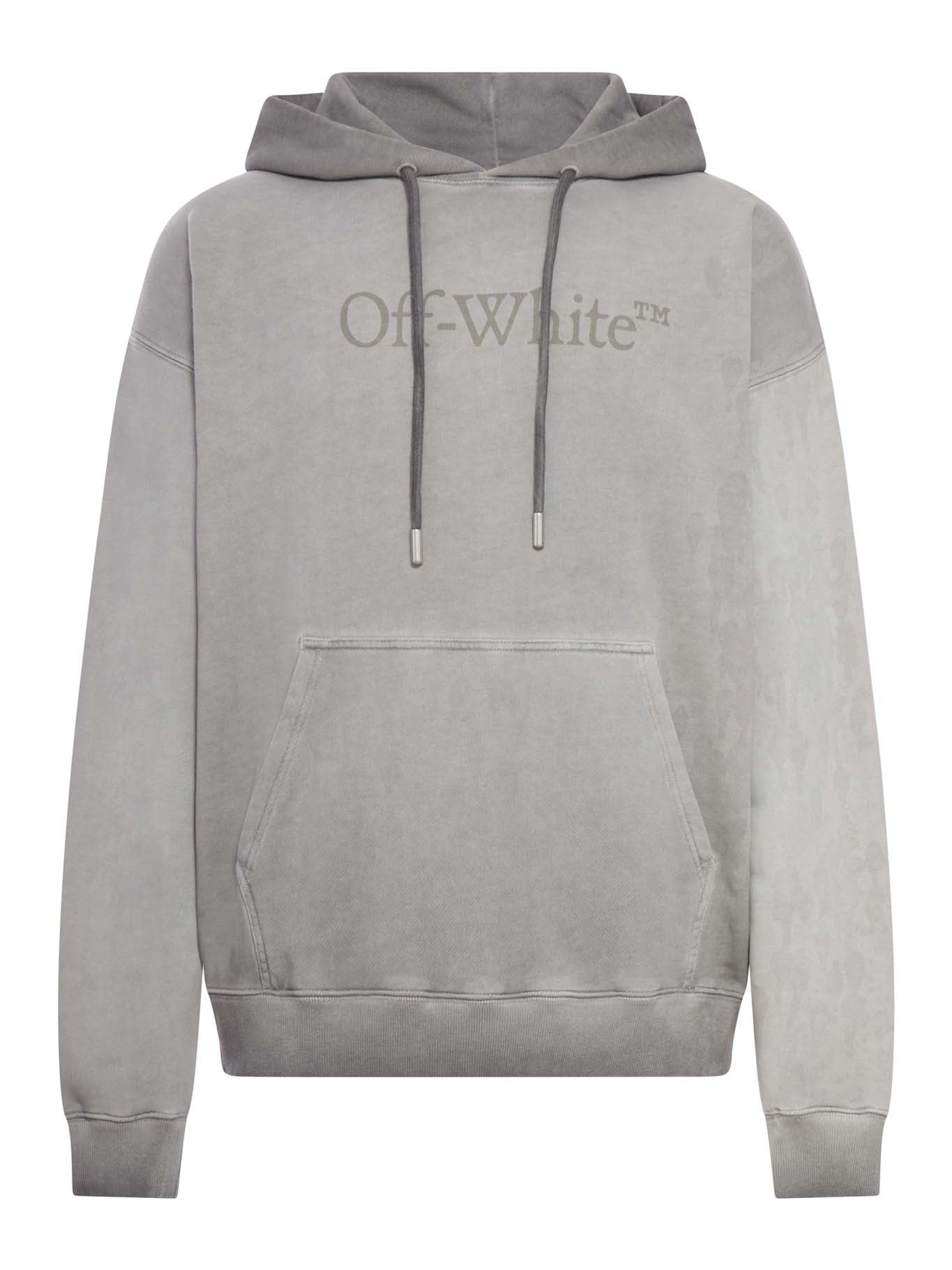 Hoodie In Cotton With Degraded Effect Off-white оригінал – Купити в Україні – боковий вид