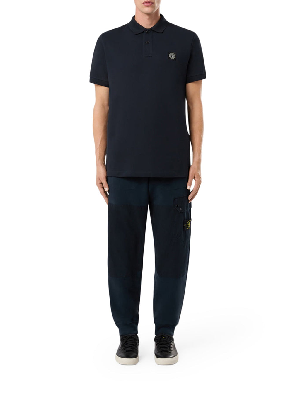 Cotton Polo With Logo Patch Stone island – Гарантія оригінальності – вид ззаду
