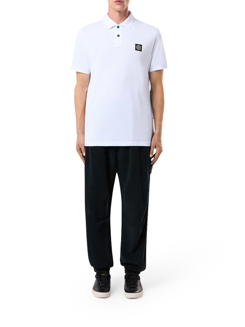 Cotton Polo With Logo Patch Stone island – Гарантія оригінальності – вид ззаду