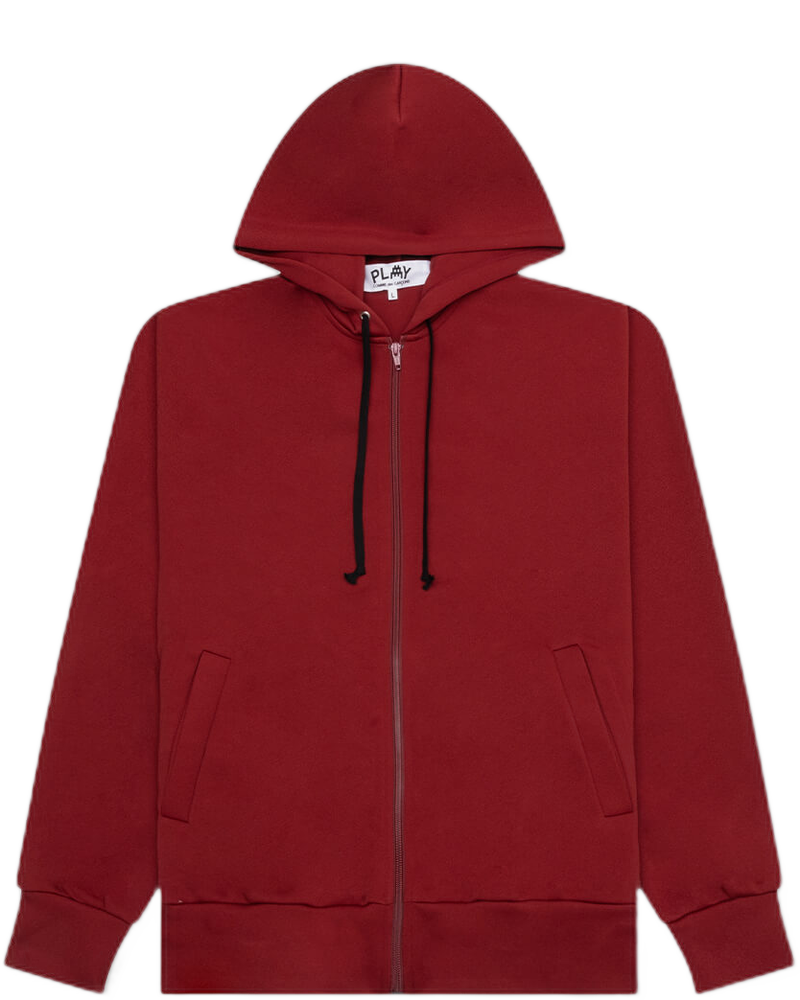 Comme des Garcons PLAY x the Artist Invader Full-Zip Hoodie - Burgundy - COMME DES GARCONS (Background Removed)