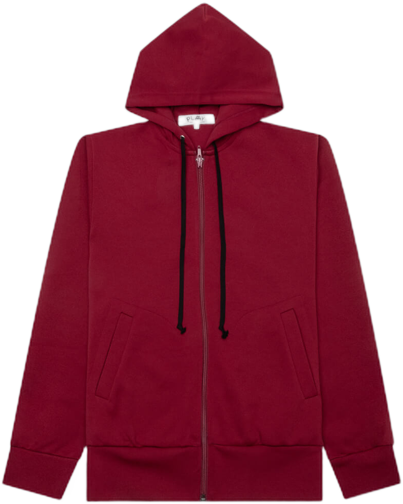 Comme des Garcons PLAY x the Artist Invader Women's Full-Zip Hoodie - Burgundy - COMME DES GARCONS (Background Removed)