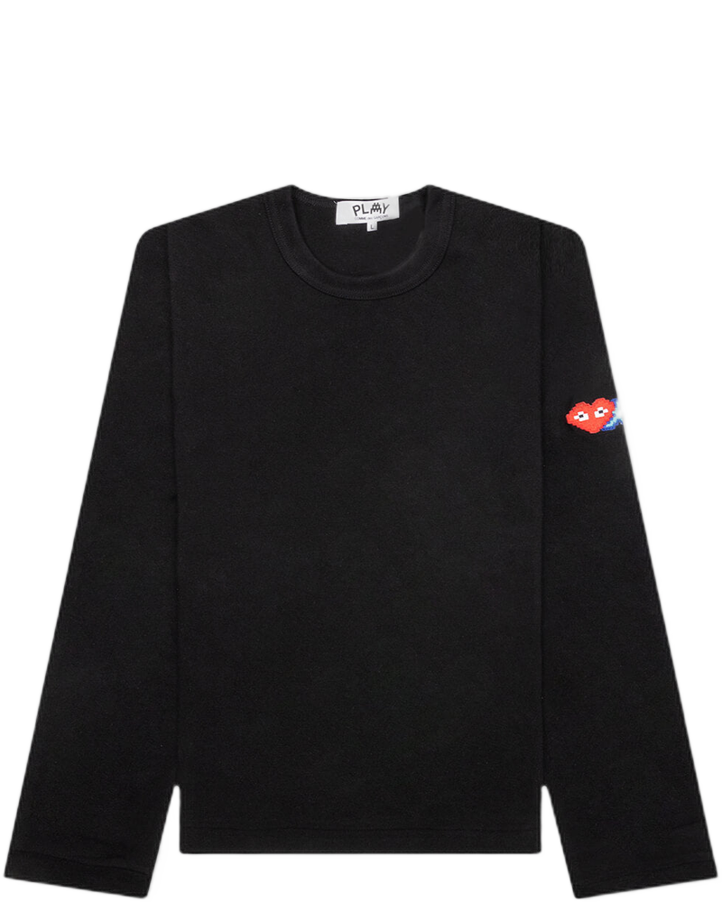 Comme des Garcons PLAY x the Artist Invader Women's L/S Tee - Black - COMME DES GARCONS (Background Removed)