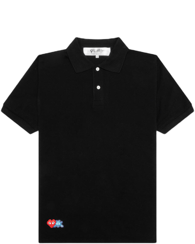 Comme des Garcons PLAY x the Artist Invader Polo - Black - COMME DES GARCONS (Background Removed)