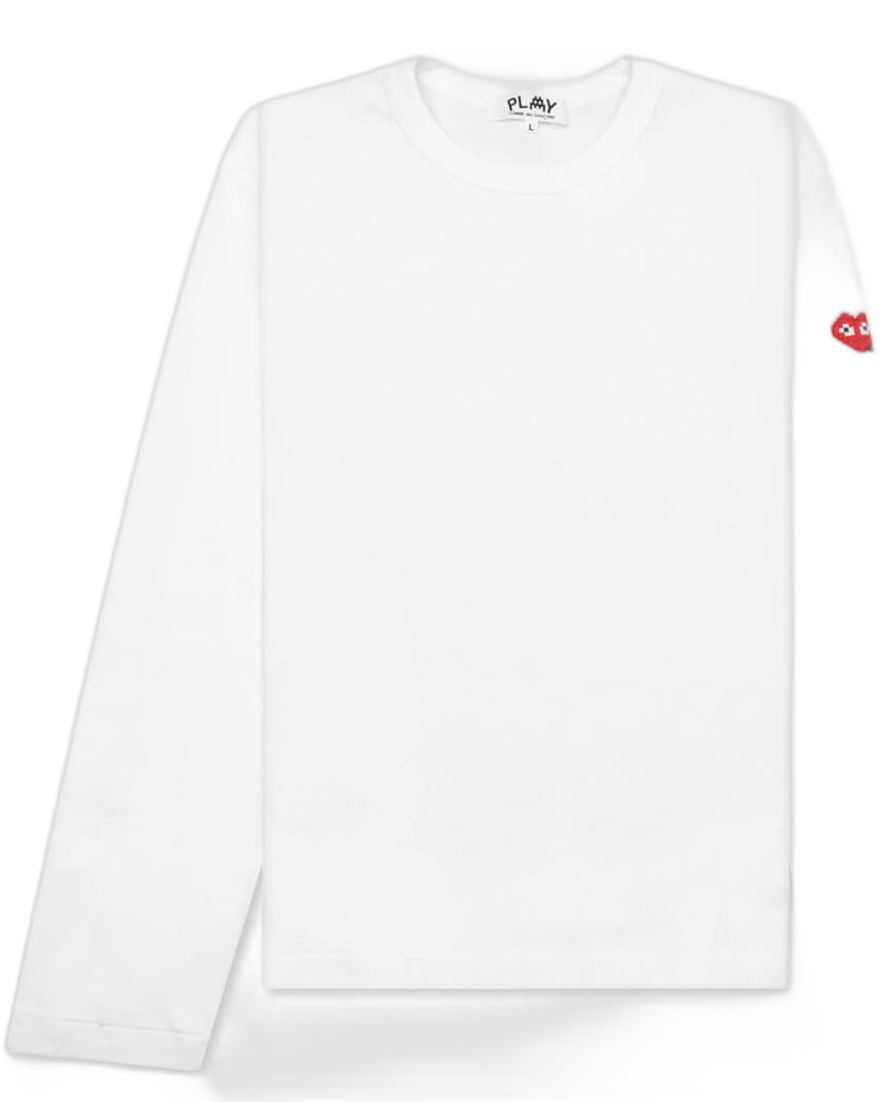 Comme des Garcons PLAY x the Artist Invader Women's L/S Tee - White - COMME DES GARCONS (Background Removed)