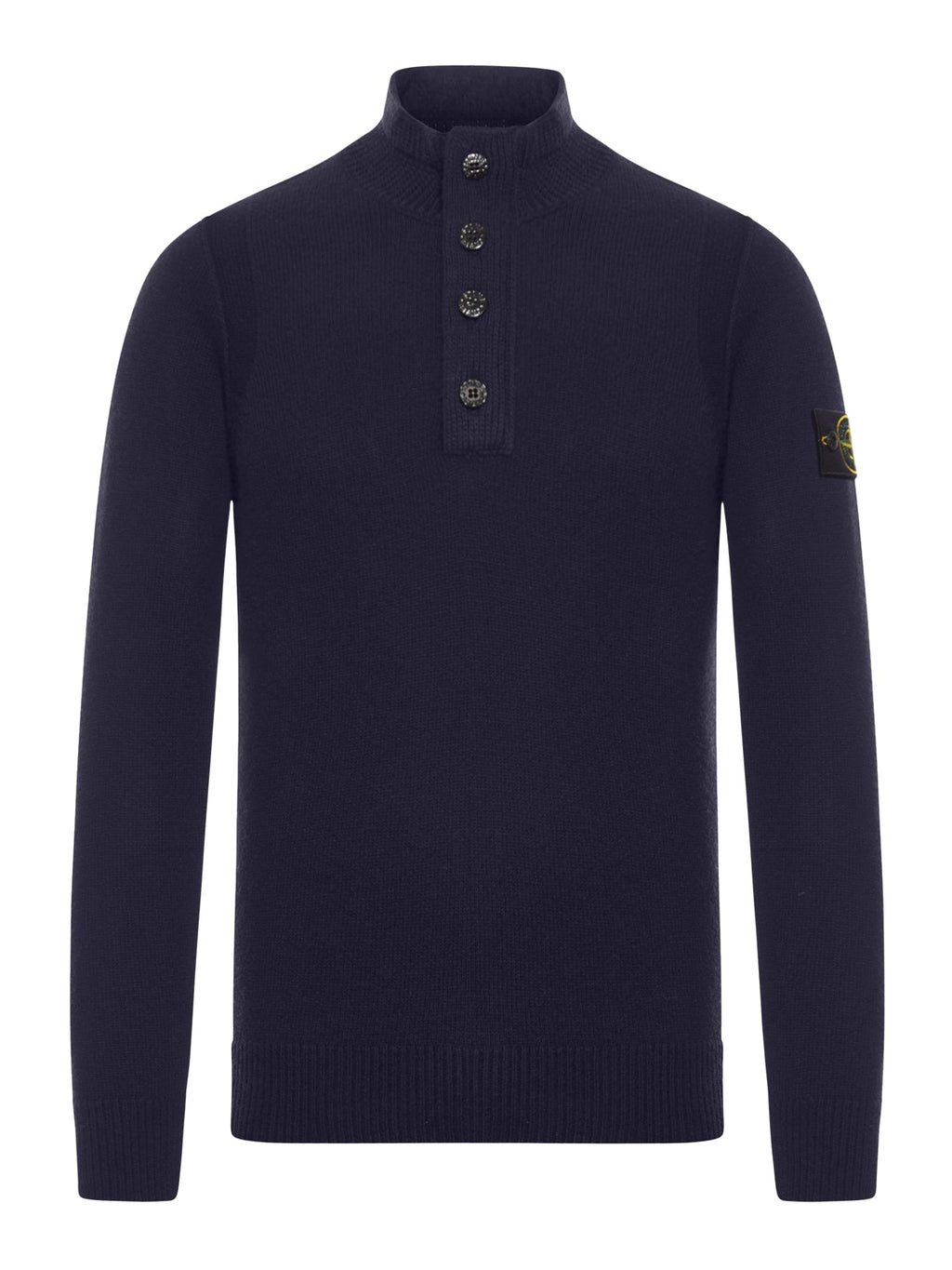 Оригінальна Sweater With Short Zip And Felt Details Stone island – боковий вид