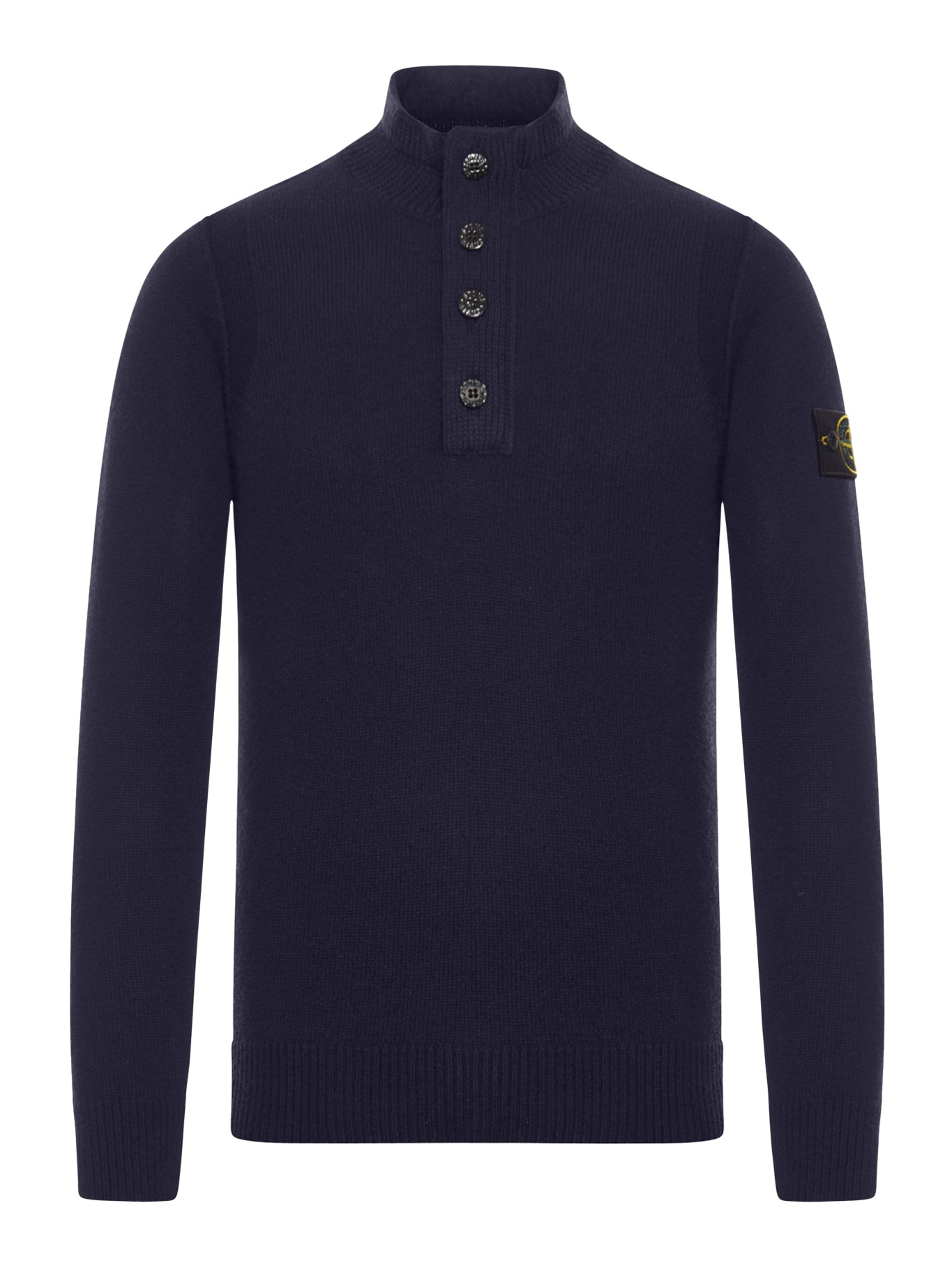 Оригінальна Sweater With Short Zip And Felt Details Stone island – боковий вид