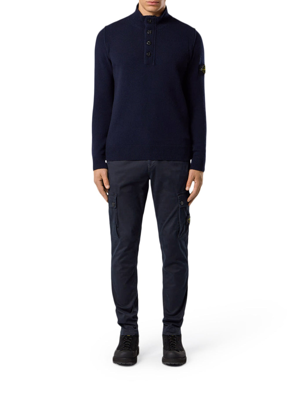 Оригінальна Sweater With Short Zip And Felt Details Stone island – вид ззаду