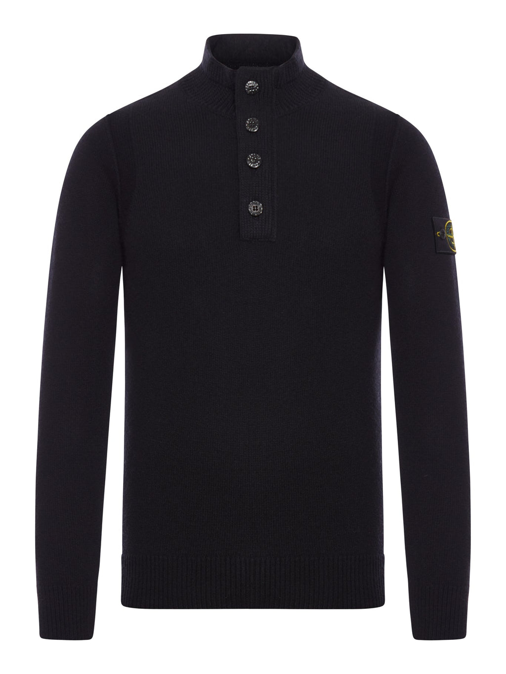 Оригінальна Sweater With Short Zip And Felt Details Stone island – боковий вид