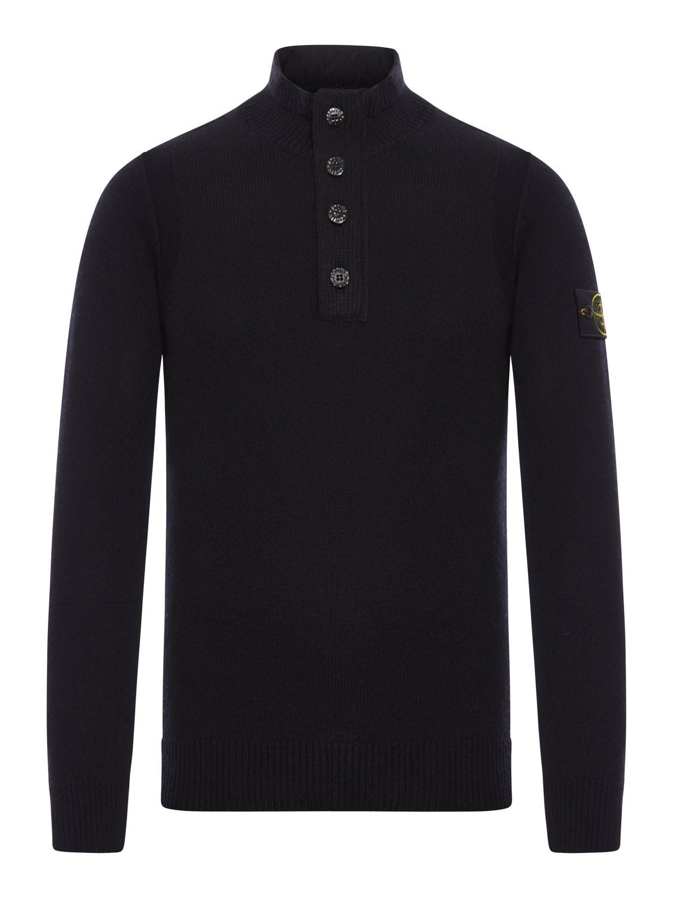 Оригінальна Sweater With Short Zip And Felt Details Stone island – боковий вид