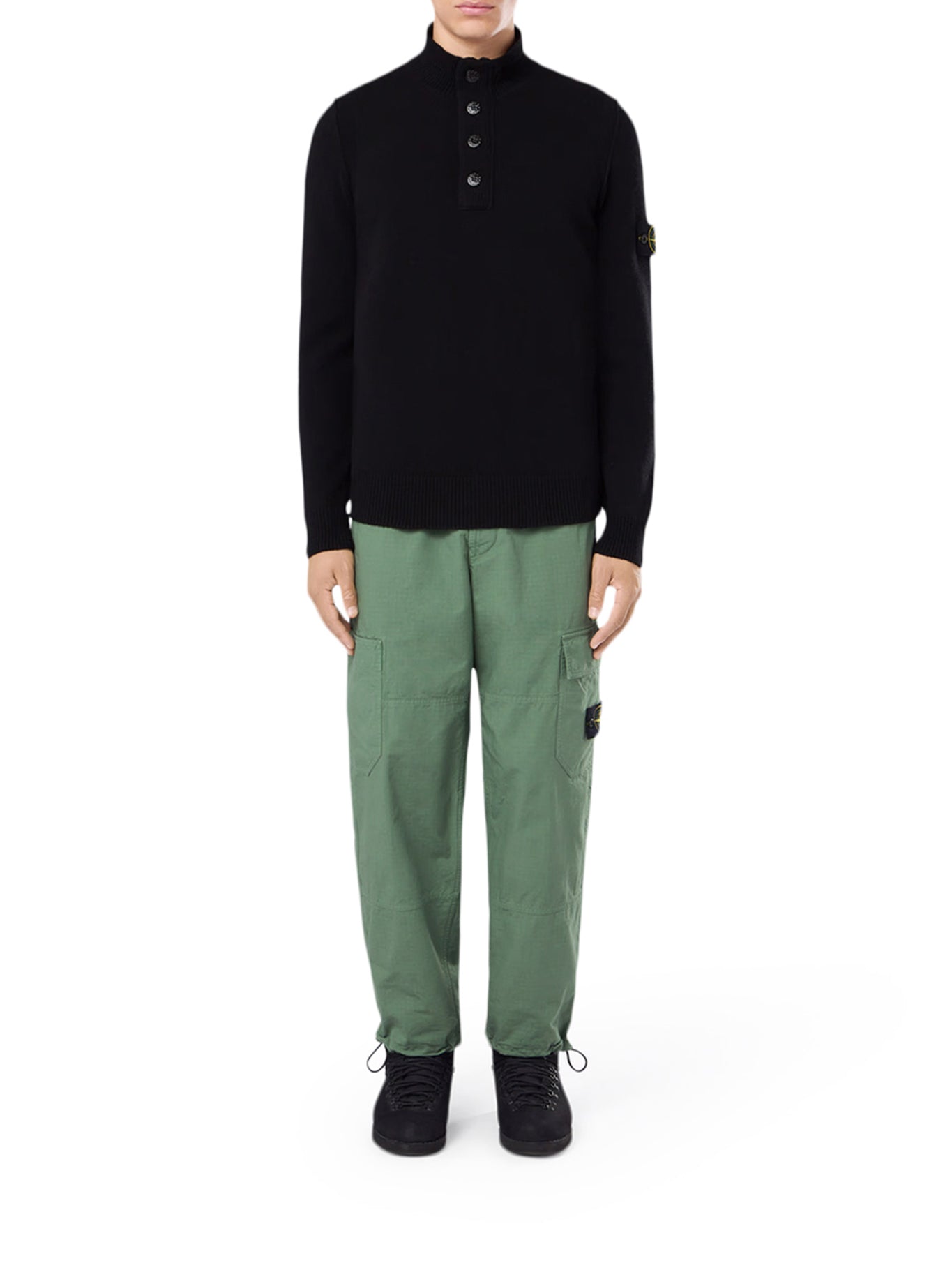 Оригінальна Sweater With Short Zip And Felt Details Stone island – вид ззаду