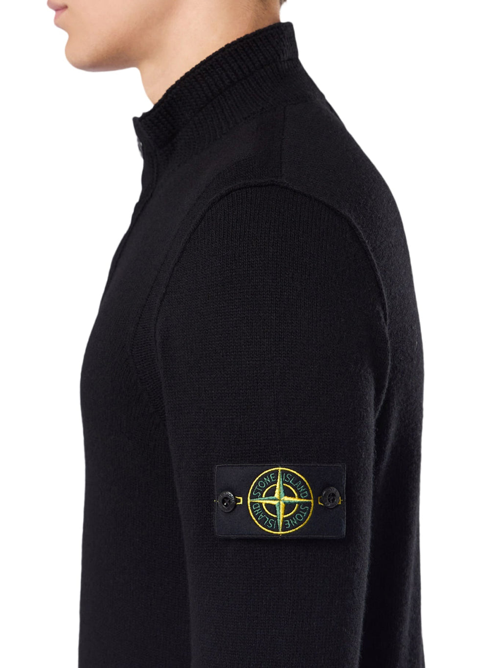 Оригінальна Sweater With Short Zip And Felt Details Stone island – збільшений вид
