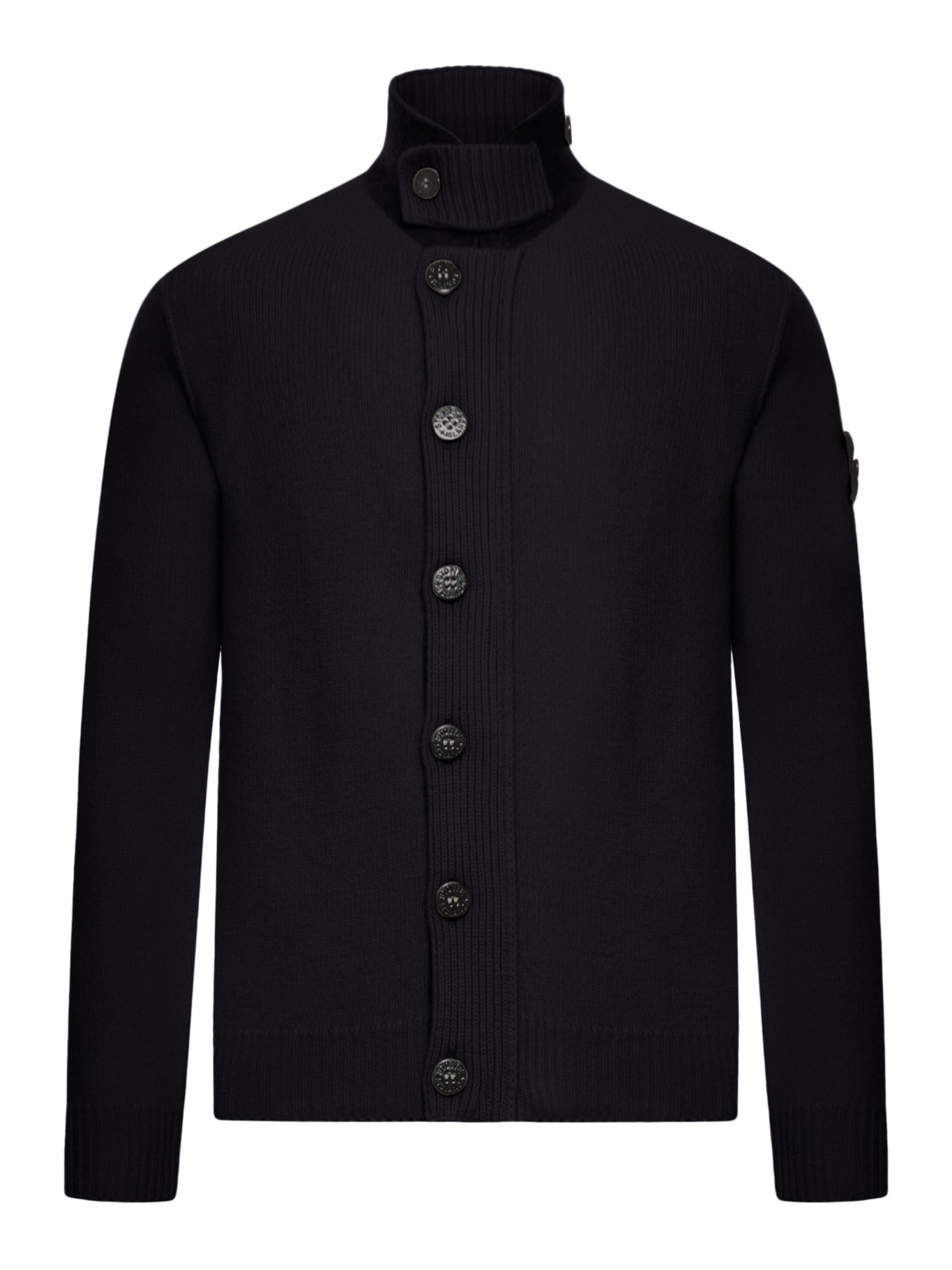 High Neck Wool Cardigan Stone island – Гарантія оригінальності – боковий вид