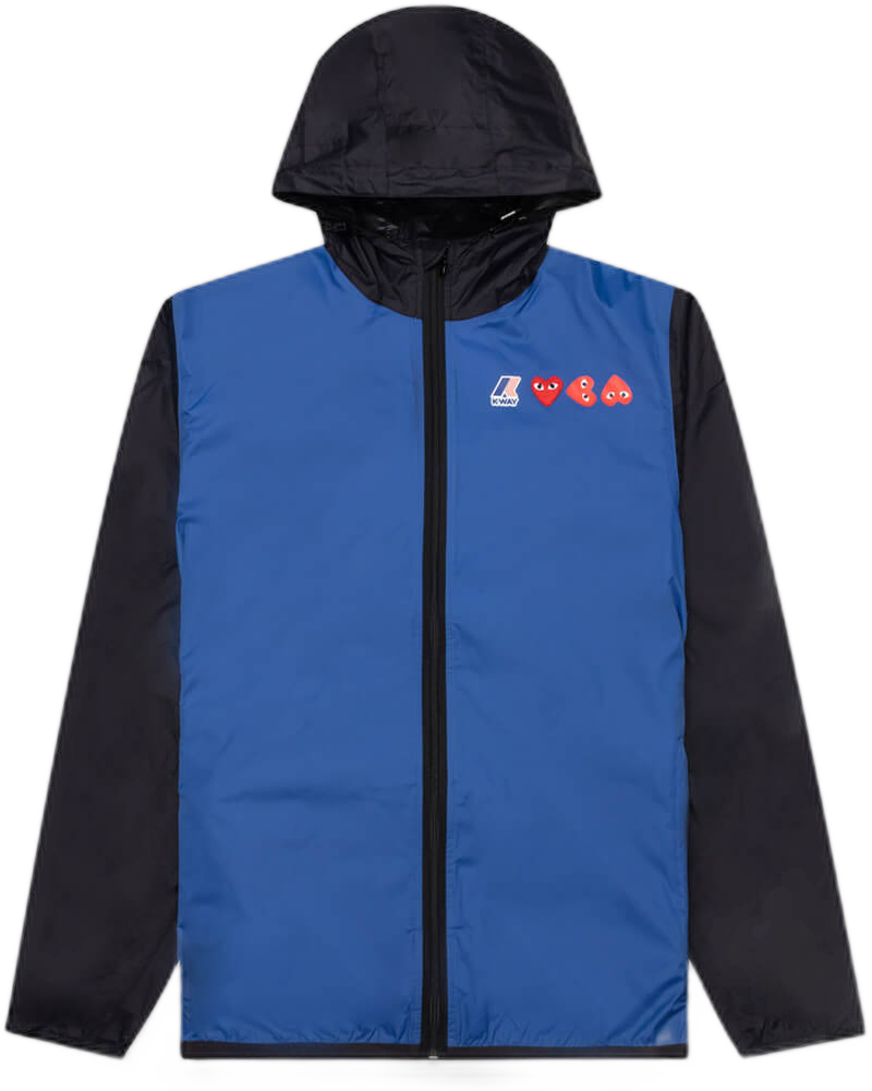 Comme des Garcons Play x K-Way Logos Full Zip Jacket - Blue/Black - COMME DES GARCONS (Background Removed)