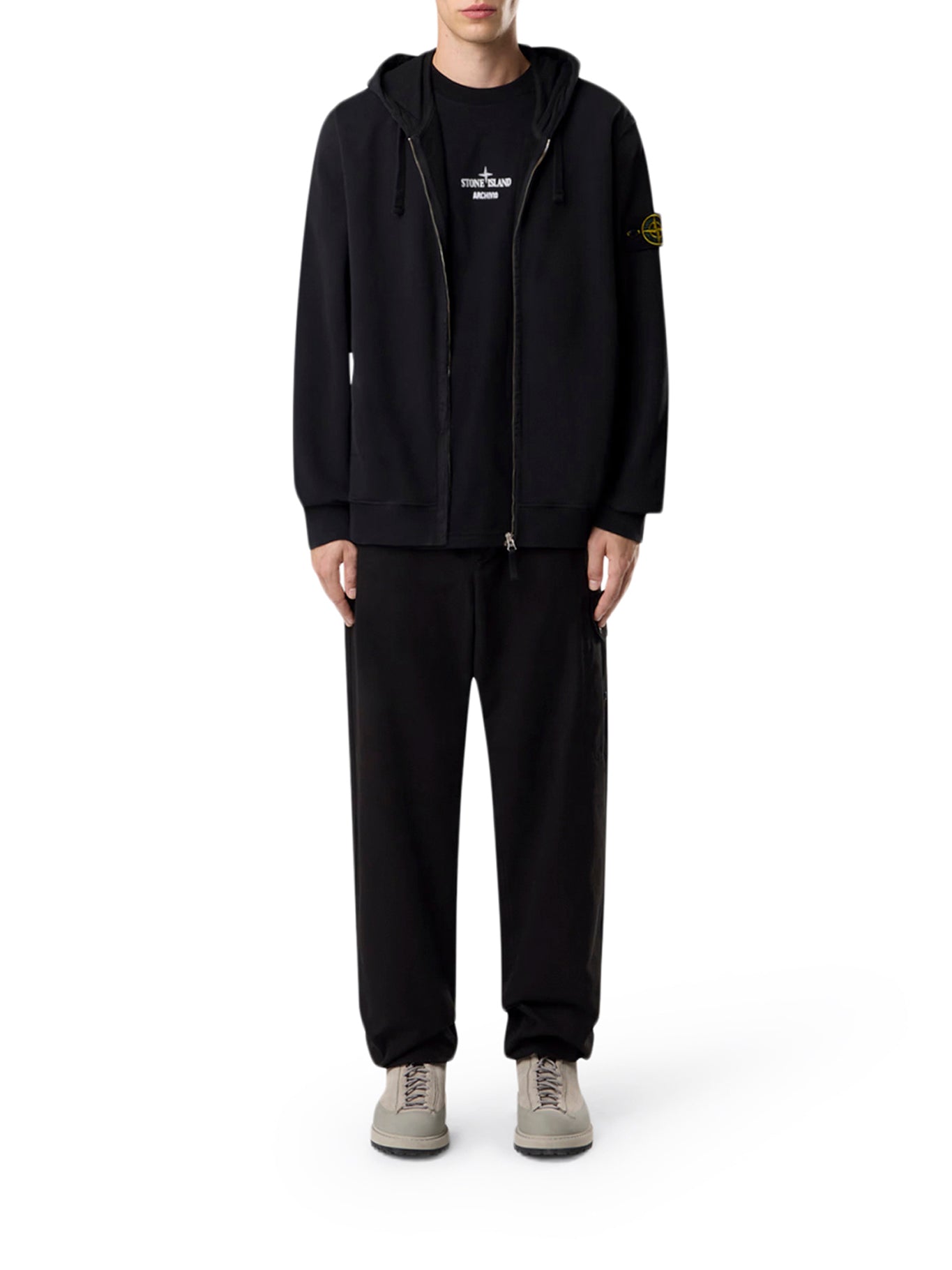 Оригінальна Cotton Sweatshirt With Zip And Hood Stone island – вид ззаду