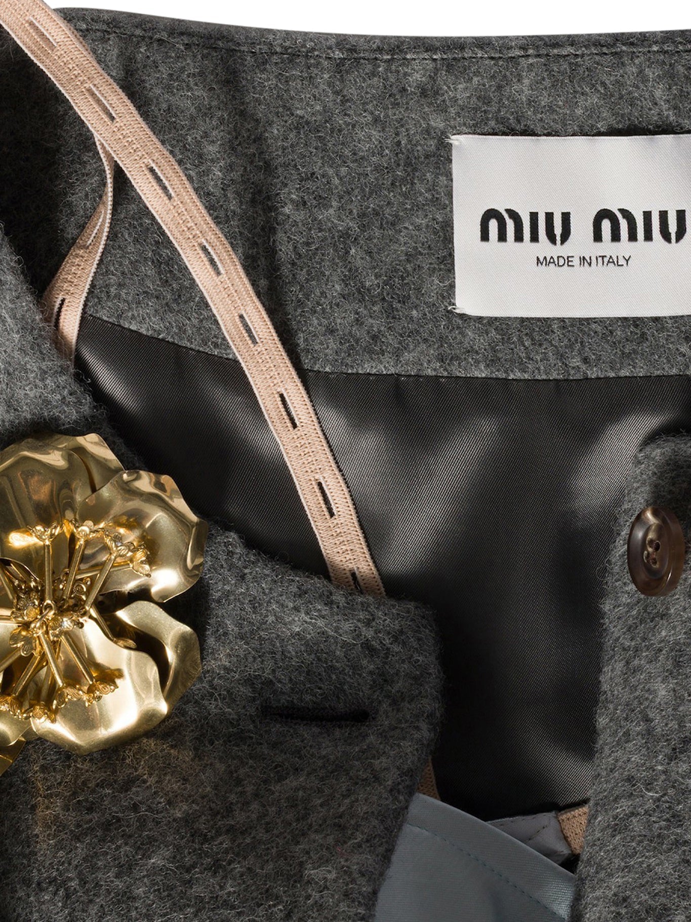 Metal Brooch With Crystals Miu miu – Гарантія оригінальності – вид ззаду