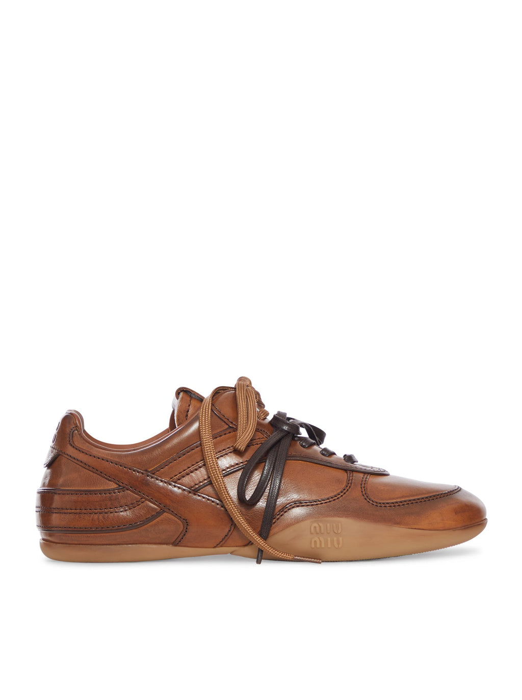 Waxed Leather Sneakers Miu miu – Гарантія оригінальності – боковий вид
