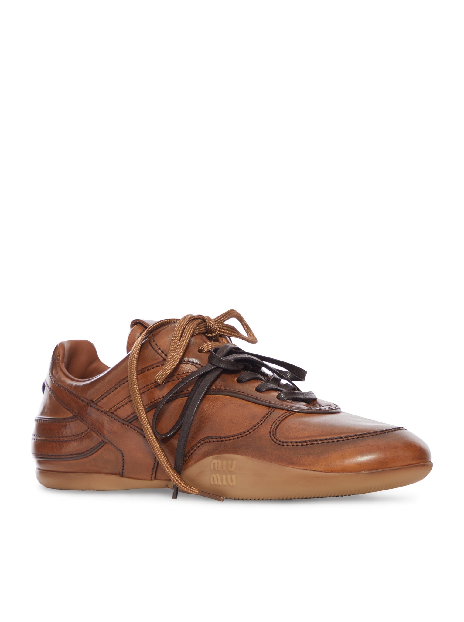 Waxed Leather Sneakers Miu miu – Гарантія оригінальності – вид ззаду
