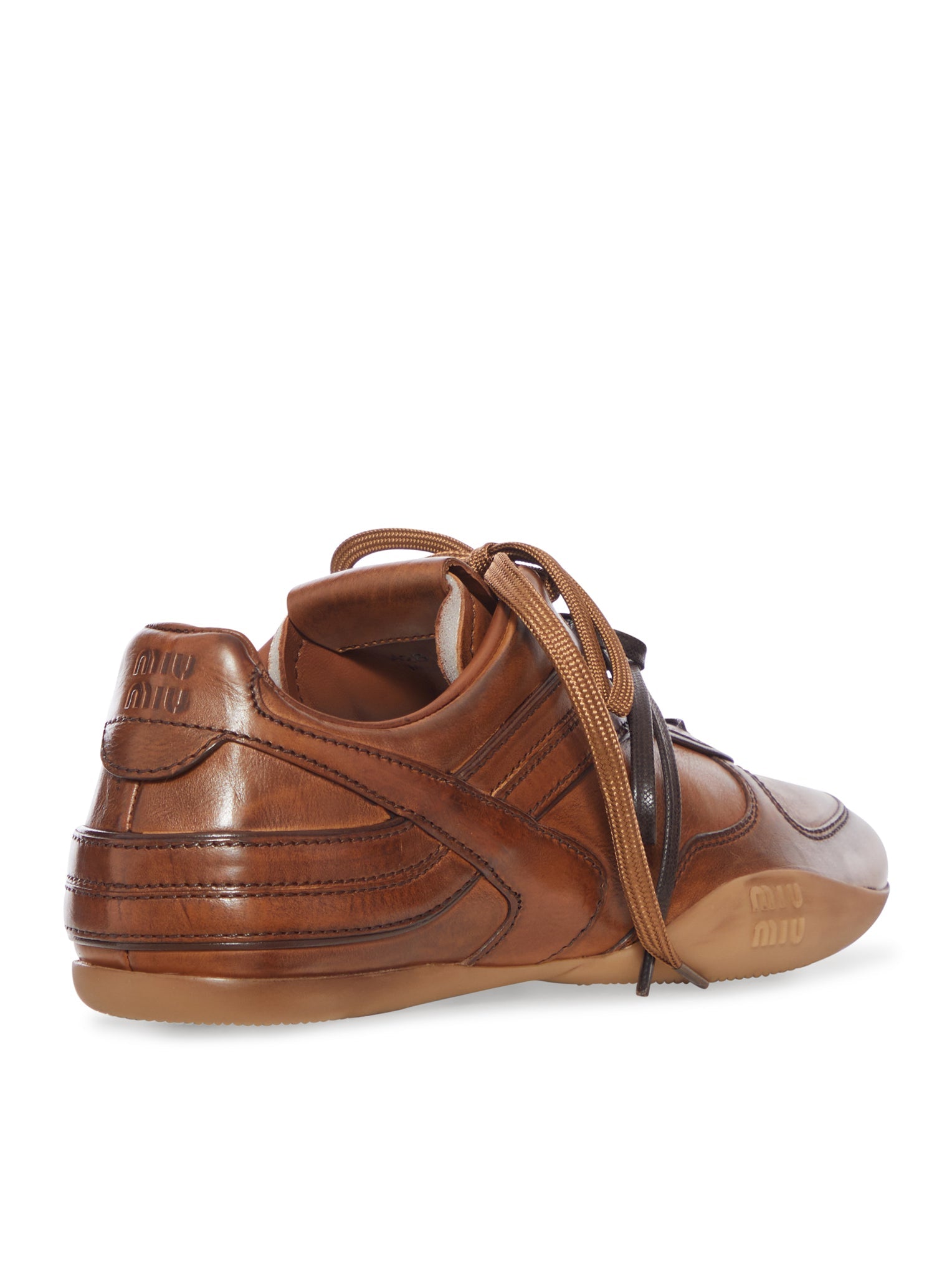 Waxed Leather Sneakers Miu miu – Гарантія оригінальності – детальний вид