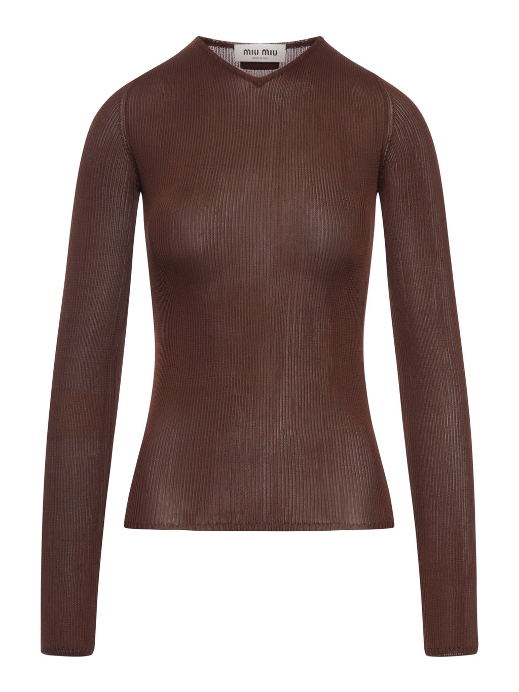 Оригінальна Silk V-Neck Sweater Miu miu – боковий вид