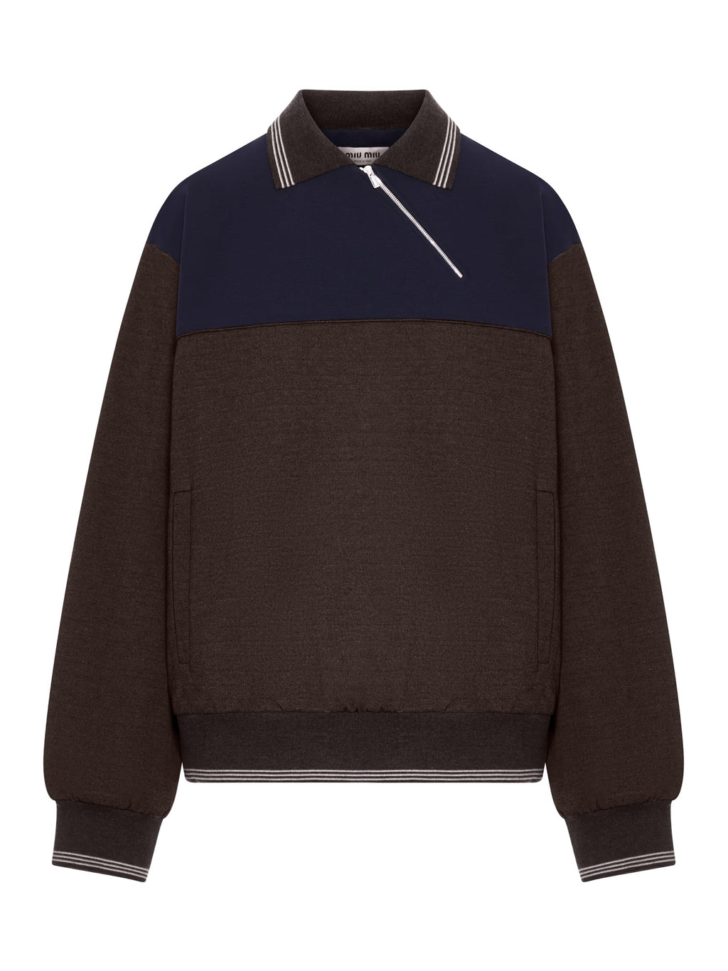 Оригінальна Zip-Up Sweatshirt Miu miu – боковий вид