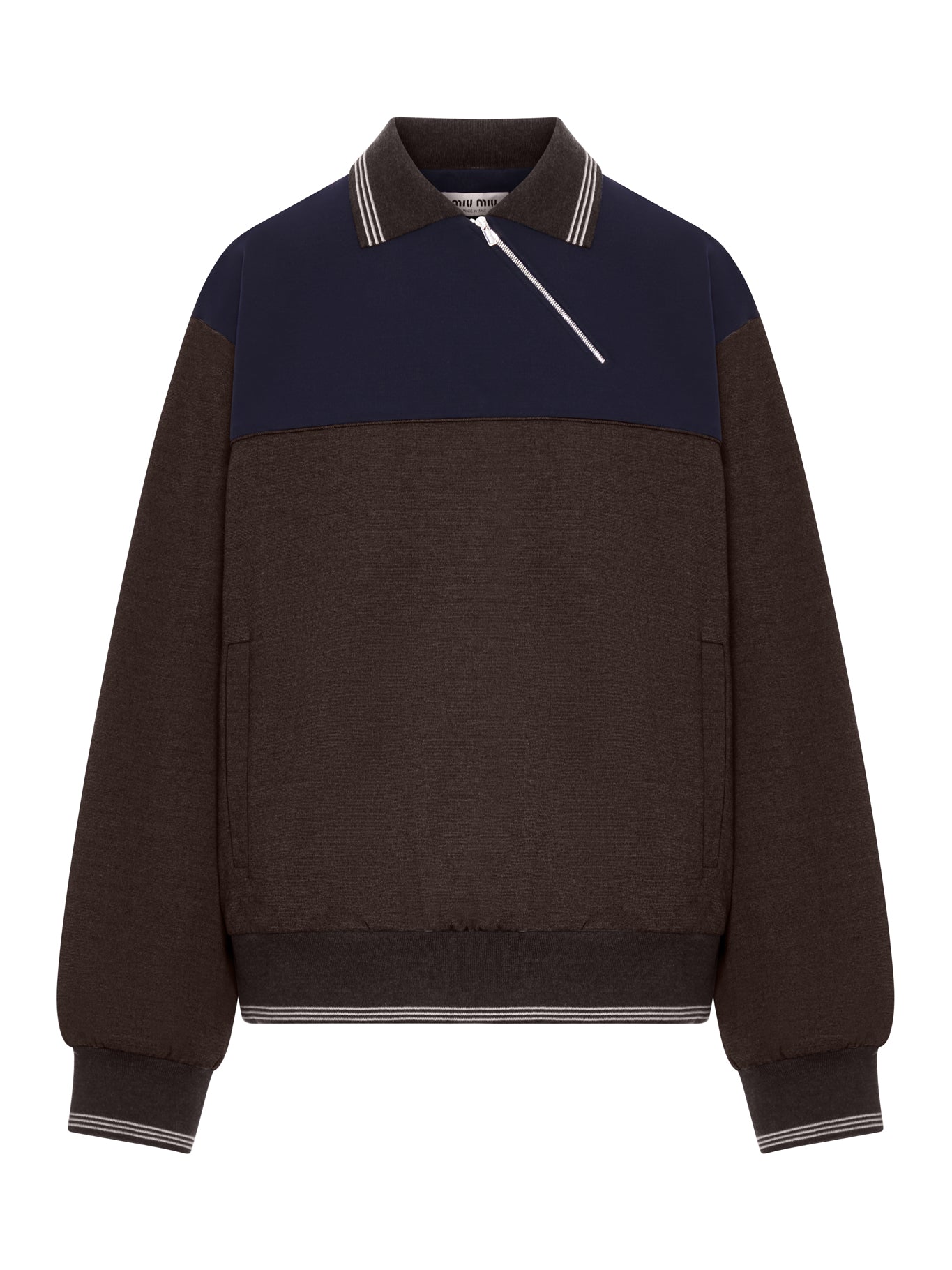 Оригінальна Zip-Up Sweatshirt Miu miu – боковий вид