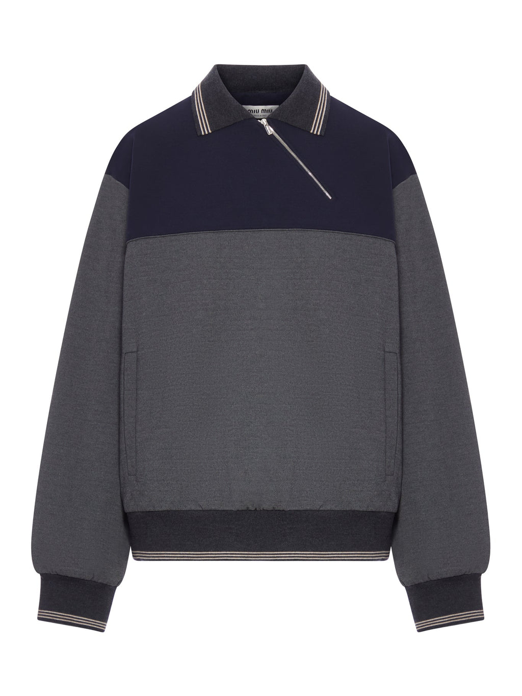 Оригінальна Zip-Up Sweatshirt Miu miu – боковий вид