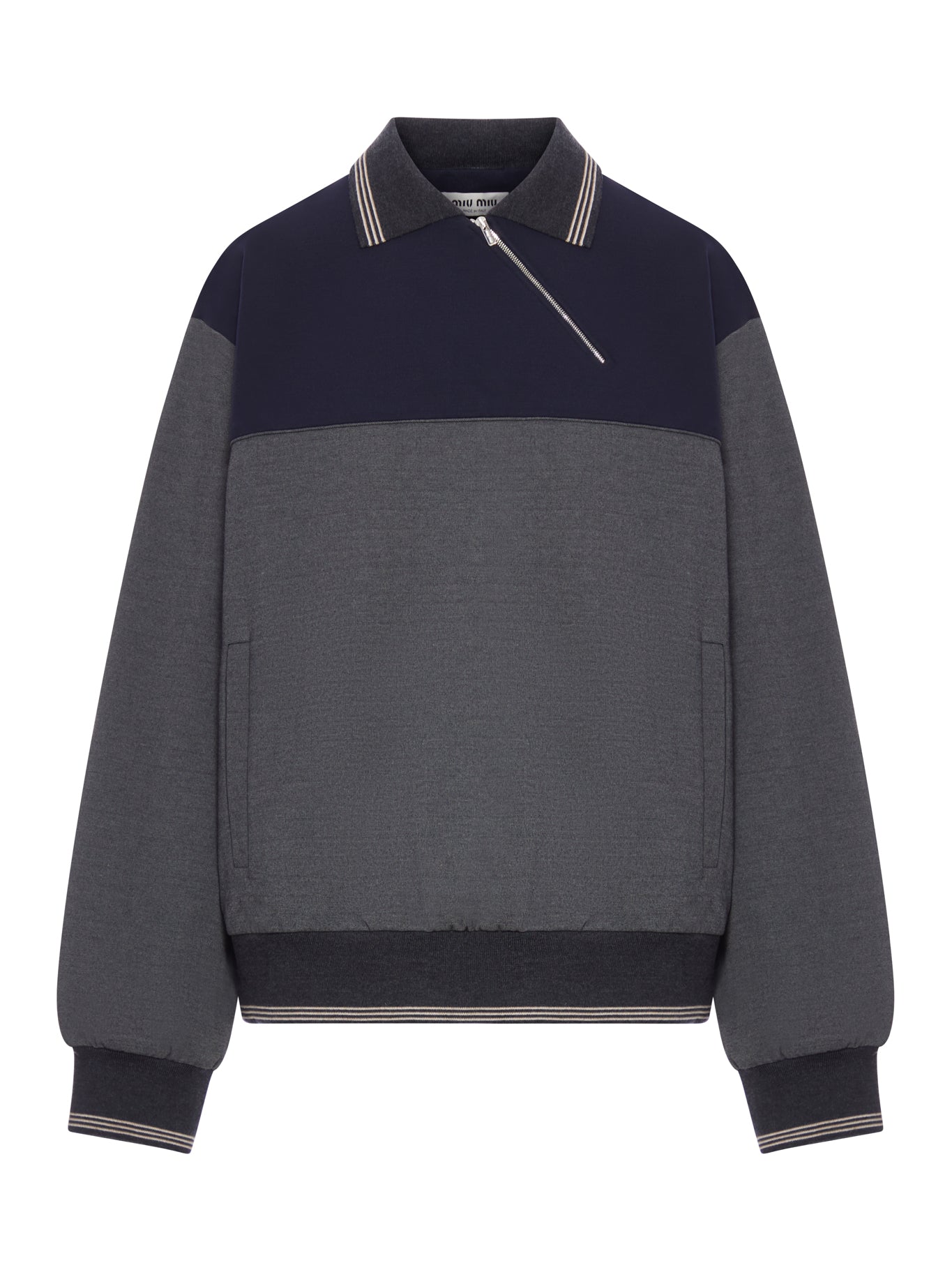 Оригінальна Zip-Up Sweatshirt Miu miu – боковий вид
