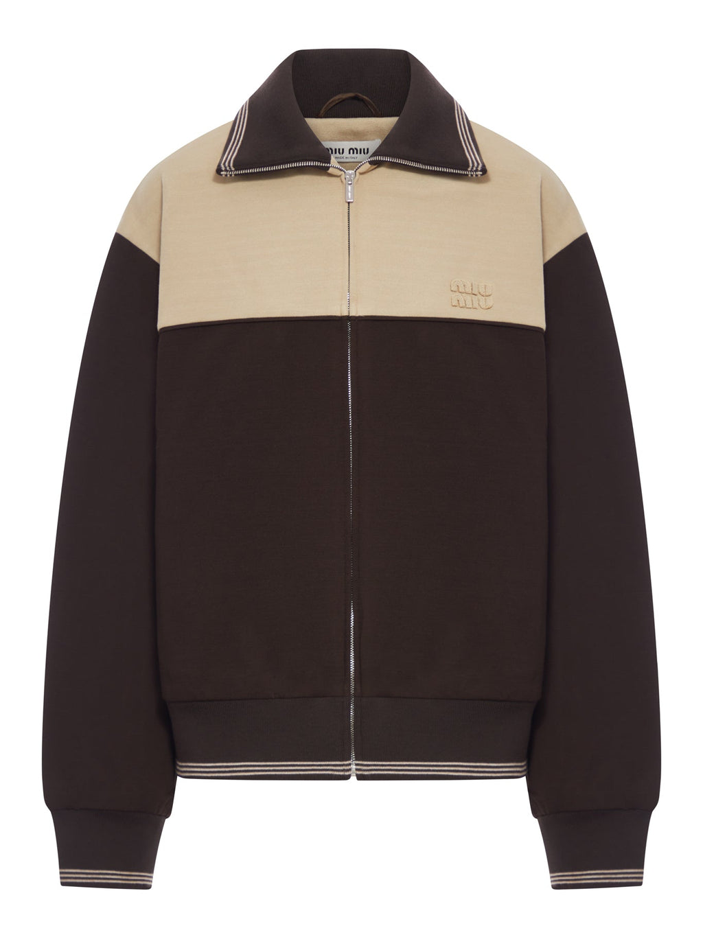 Оригінальна Zip-Up Sweatshirt Miu miu – боковий вид