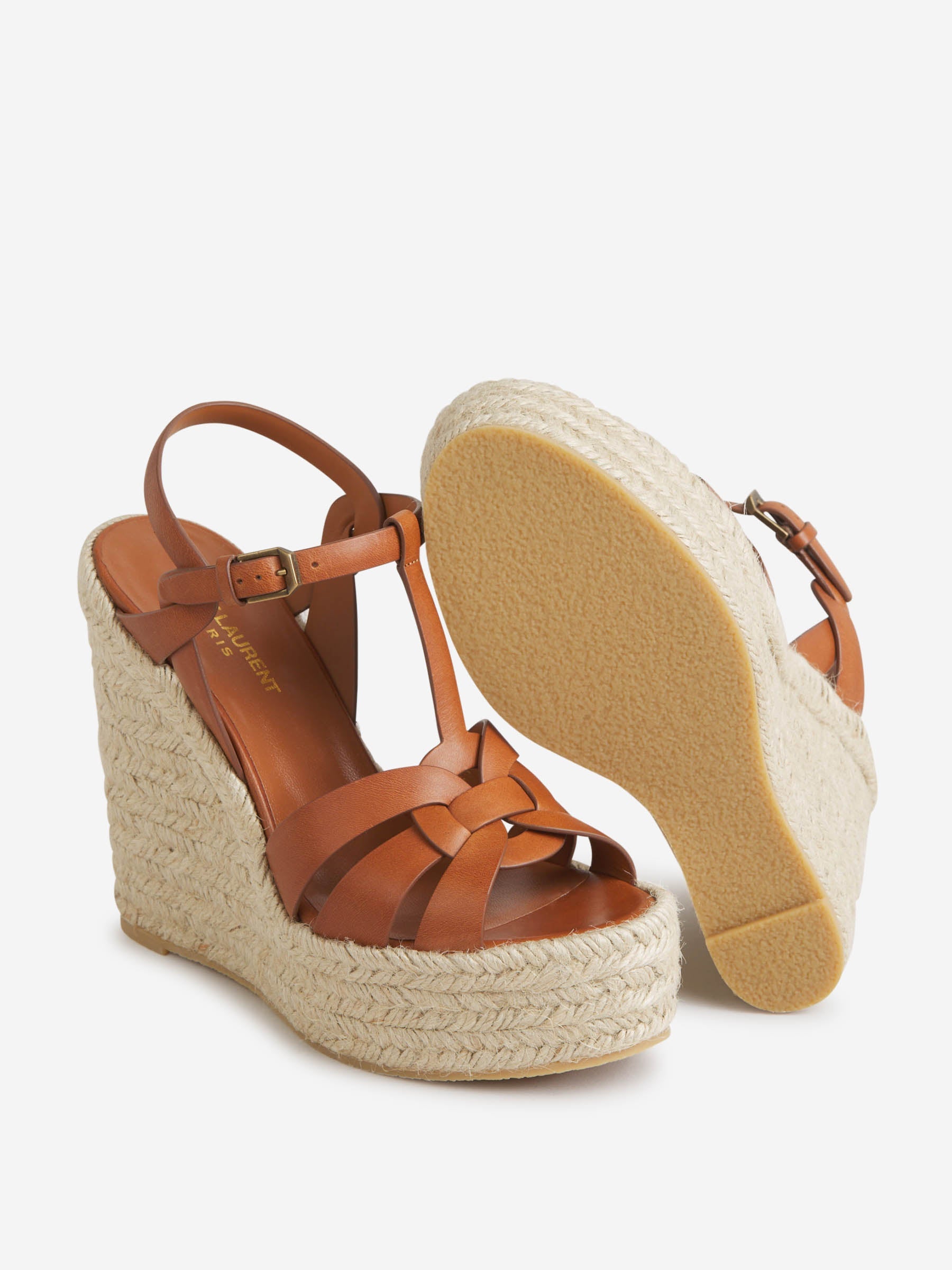 Leather Raffia Espadrilles Saint laurent – Гарантія оригінальності – збільшений вид