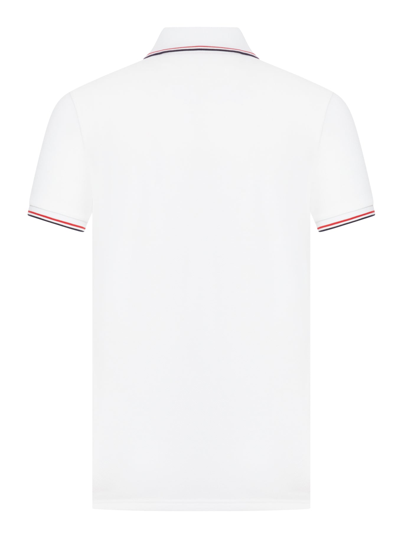 Оригінальна Cotton Piquet Polo Shirt With Tricolour Finishes Moncler – вид ззаду