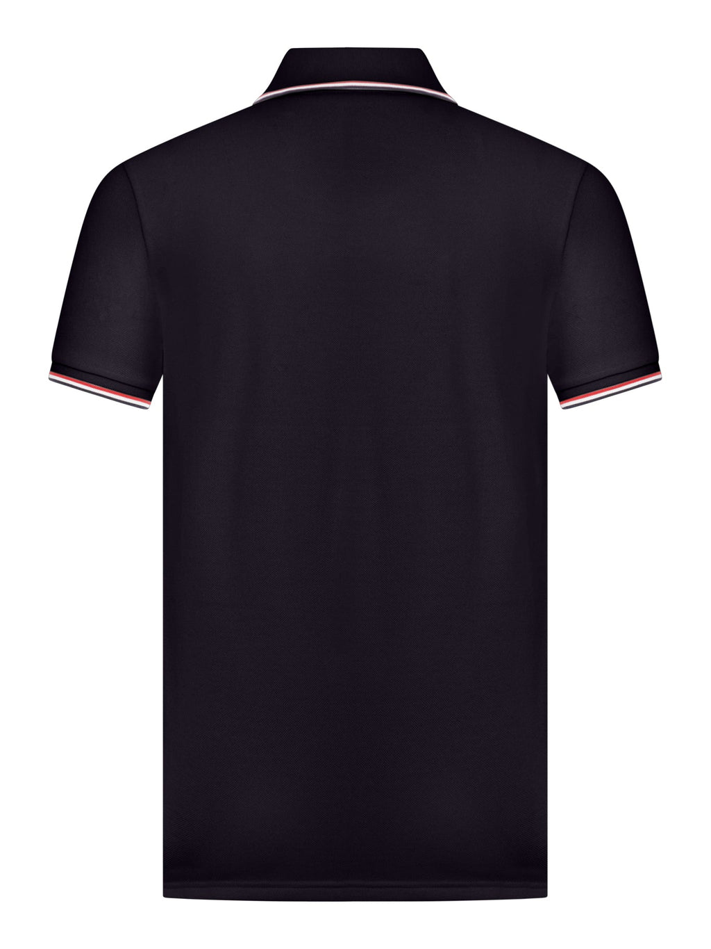 Оригінальна Cotton Piquet Polo Shirt With Tricolour Finishes Moncler – вид ззаду