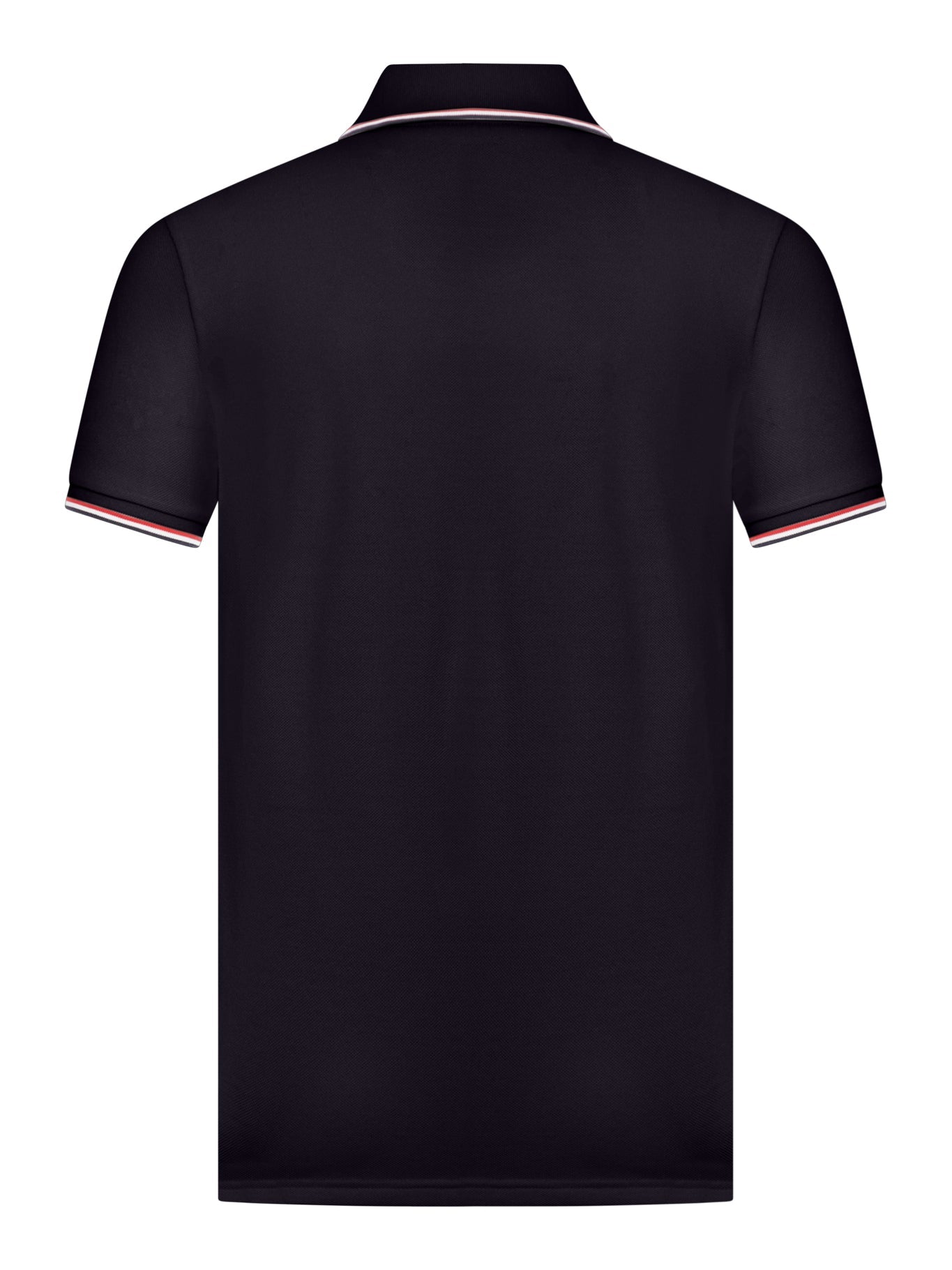 Оригінальна Cotton Piquet Polo Shirt With Tricolour Finishes Moncler – вид ззаду
