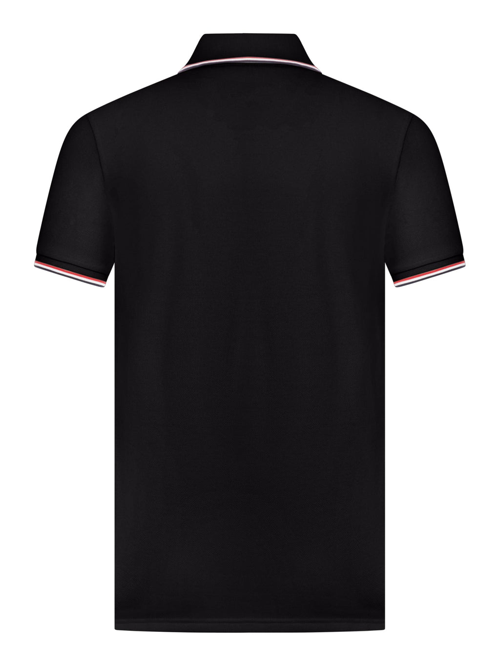 Оригінальна Cotton Piquet Polo Shirt With Tricolour Finishes Moncler – вид ззаду